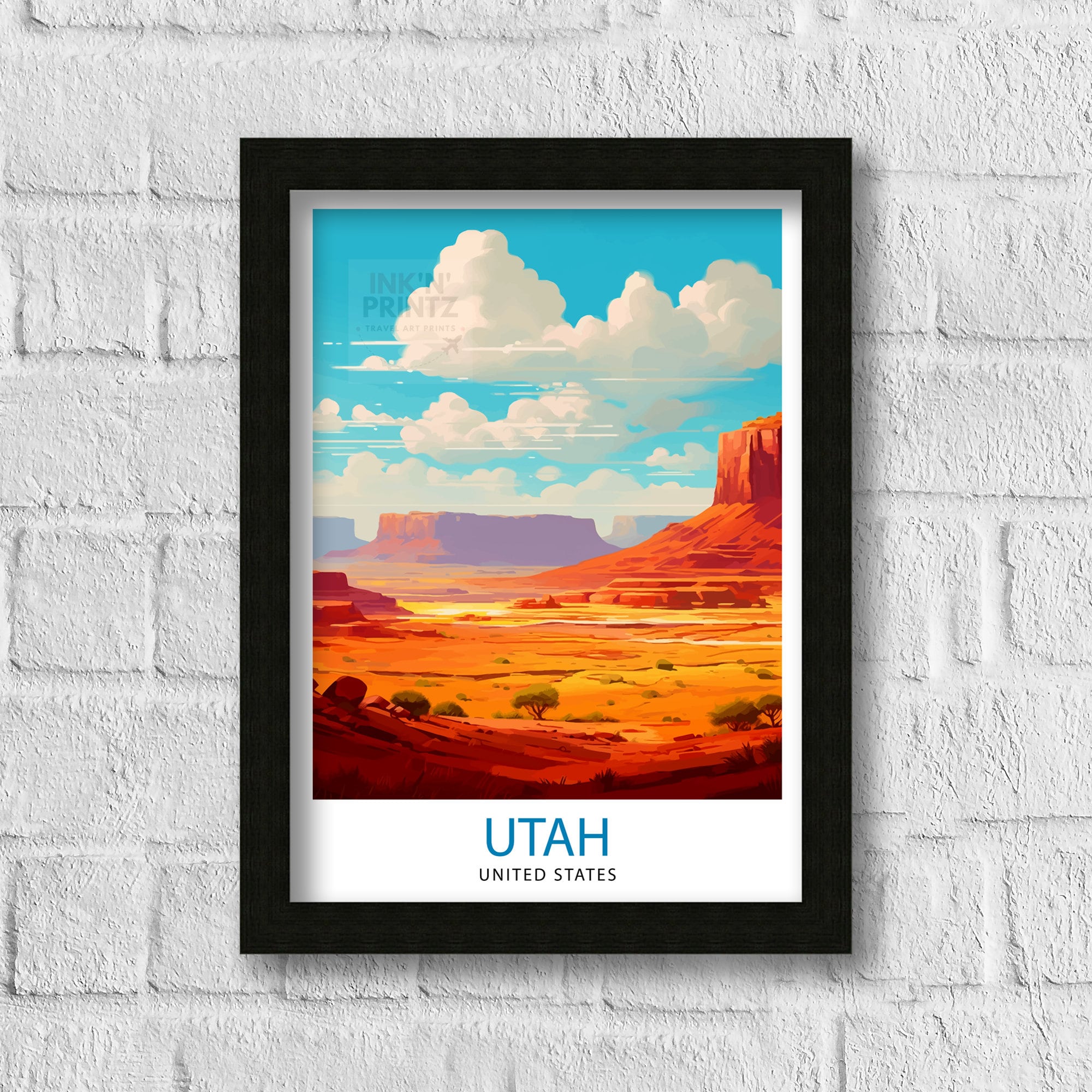 Utah National Park Travel Print| Utah Wall Art USA Home Living Decor Utah Illustration Travel Poster Gift For Utah Nature Lover