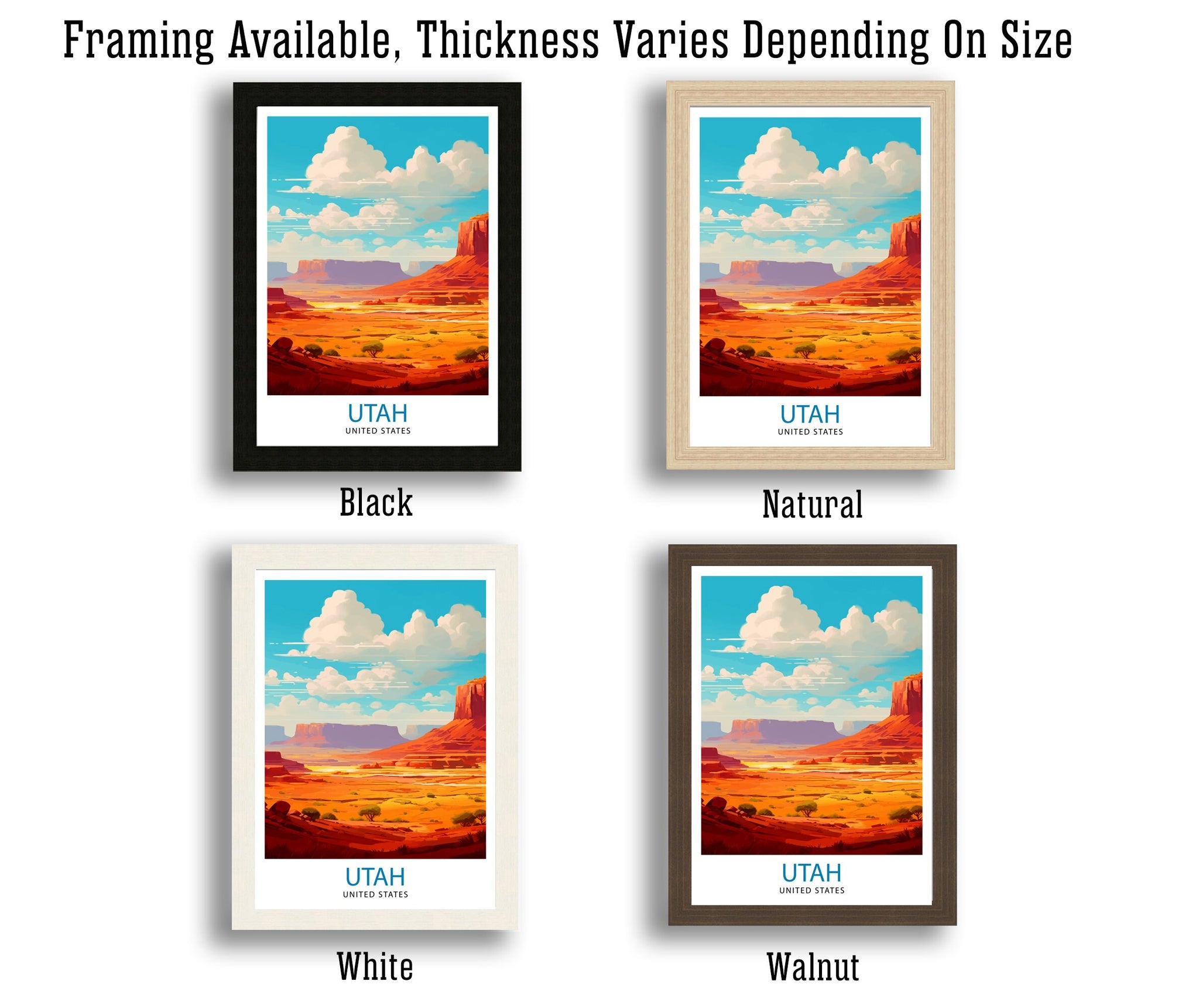 Utah National Park Travel Print| Utah Wall Art USA Home Living Decor Utah Illustration Travel Poster Gift For Utah Nature Lover