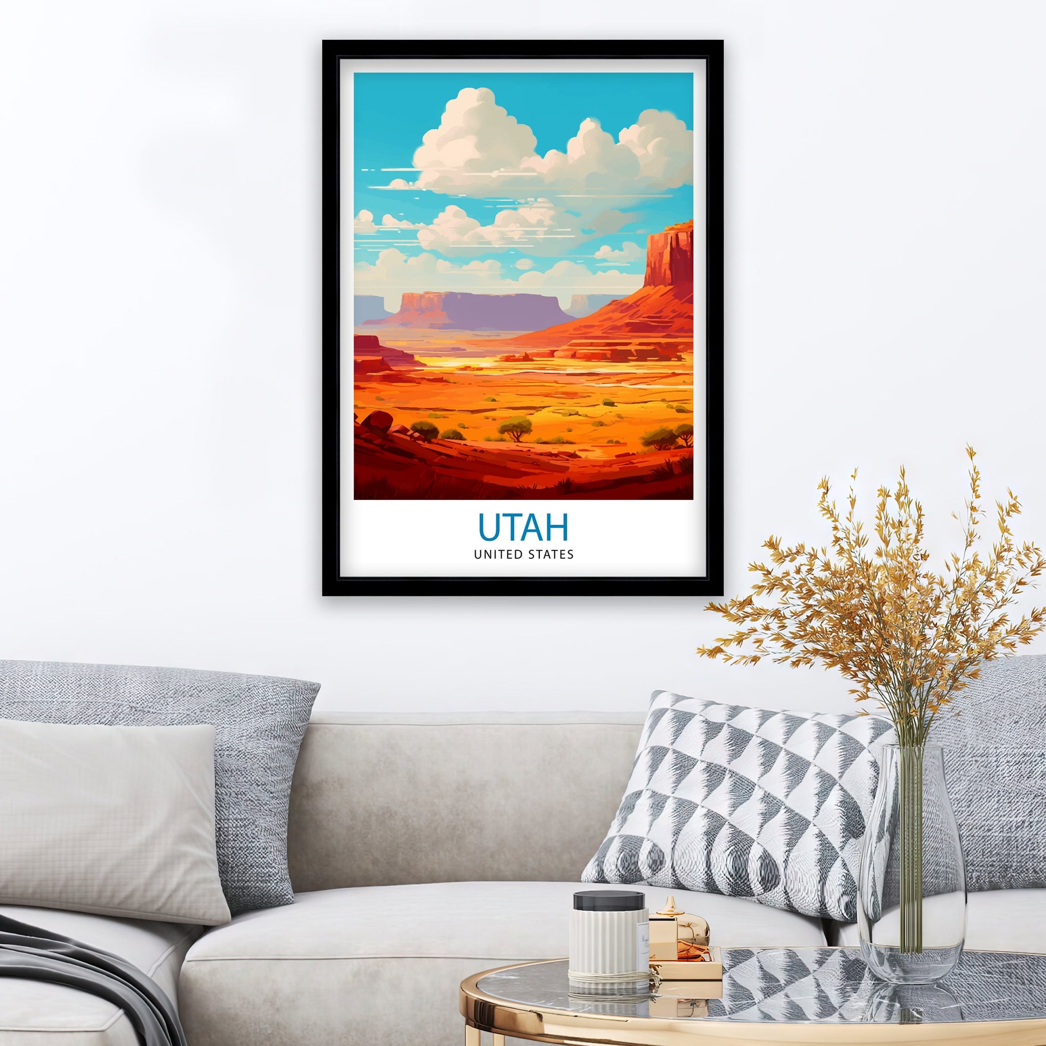 Utah National Park Travel Print| Utah Wall Art USA Home Living Decor Utah Illustration Travel Poster Gift For Utah Nature Lover