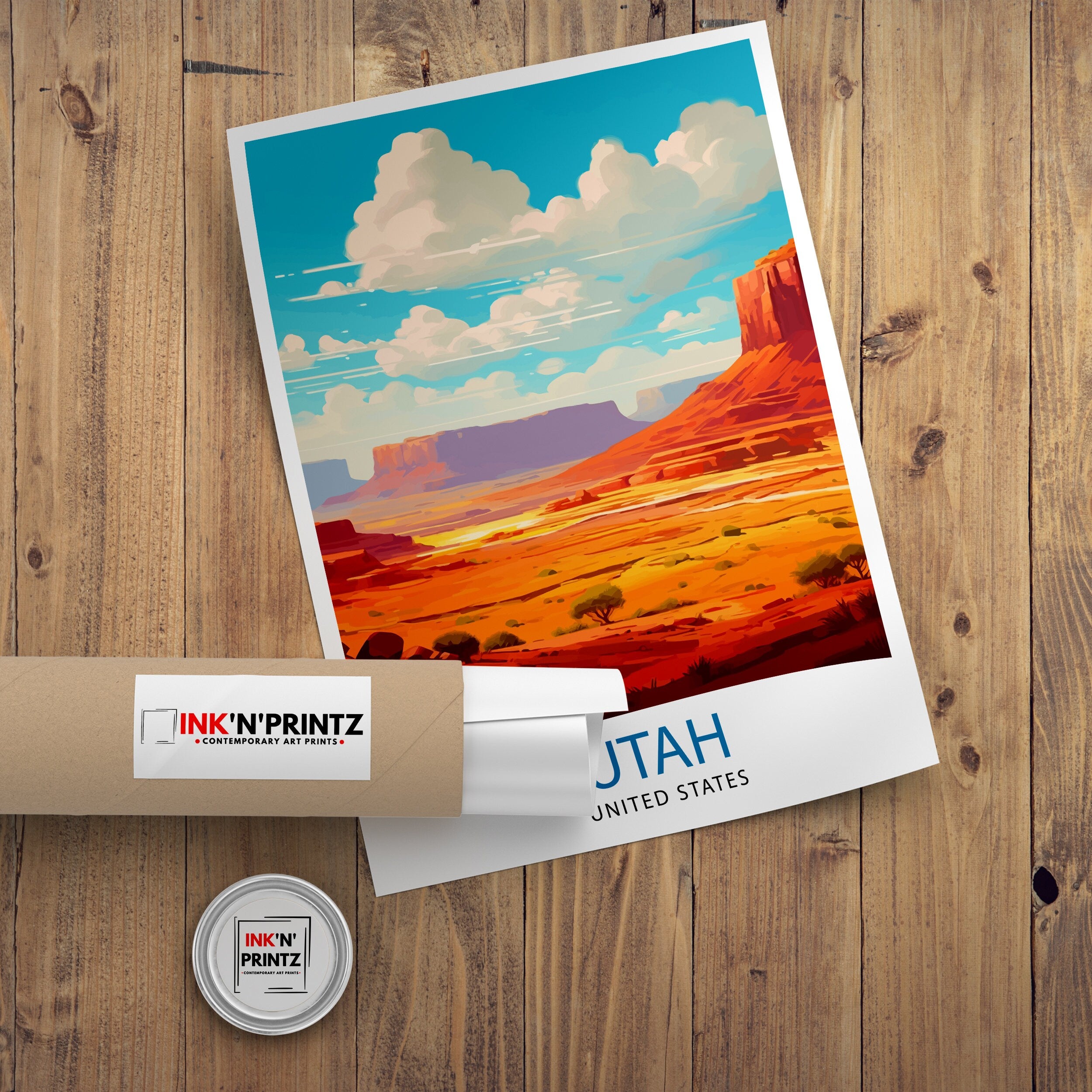 Utah National Park Travel Print| Utah Wall Art USA Home Living Decor Utah Illustration Travel Poster Gift For Utah Nature Lover