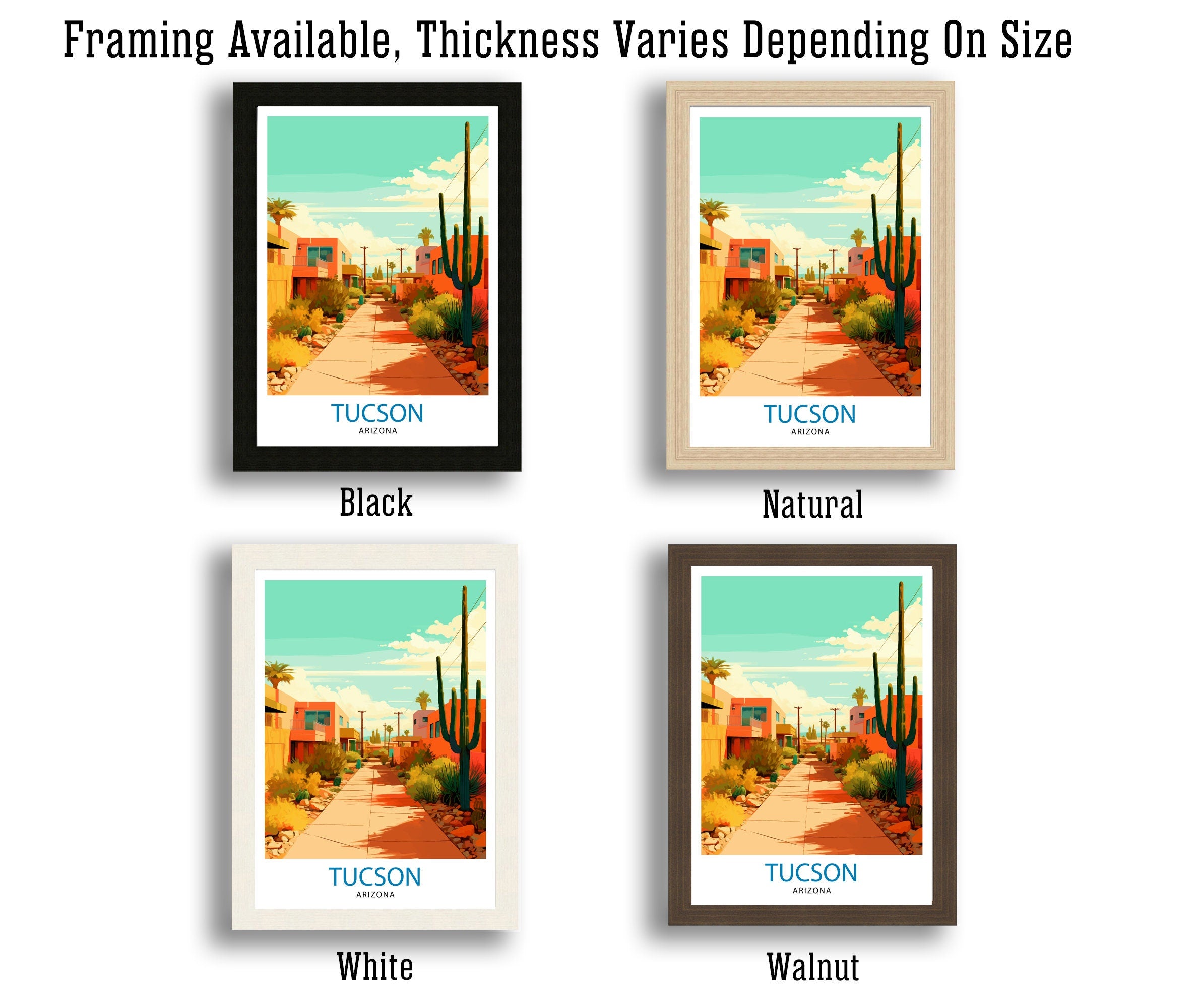 Tucson Arizona Travel Print| Tucson Wall Decor Tucson Poster USA Travel Prints Tucson Art Print Tucson Illustration Tucson Wall Art