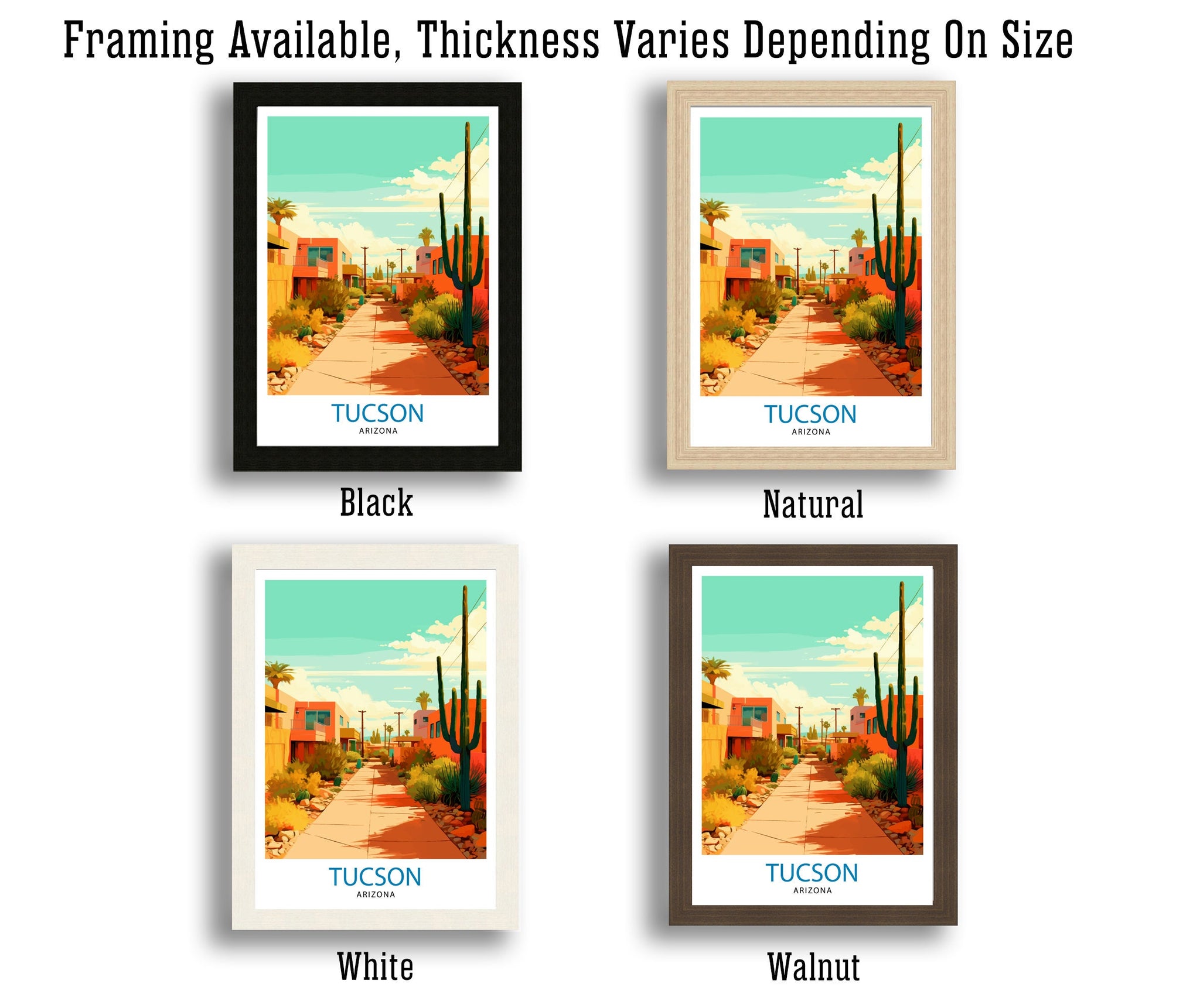 Tucson Arizona Travel Print| Tucson Wall Decor Tucson Poster USA Travel Prints Tucson Art Print Tucson Illustration Tucson Wall Art