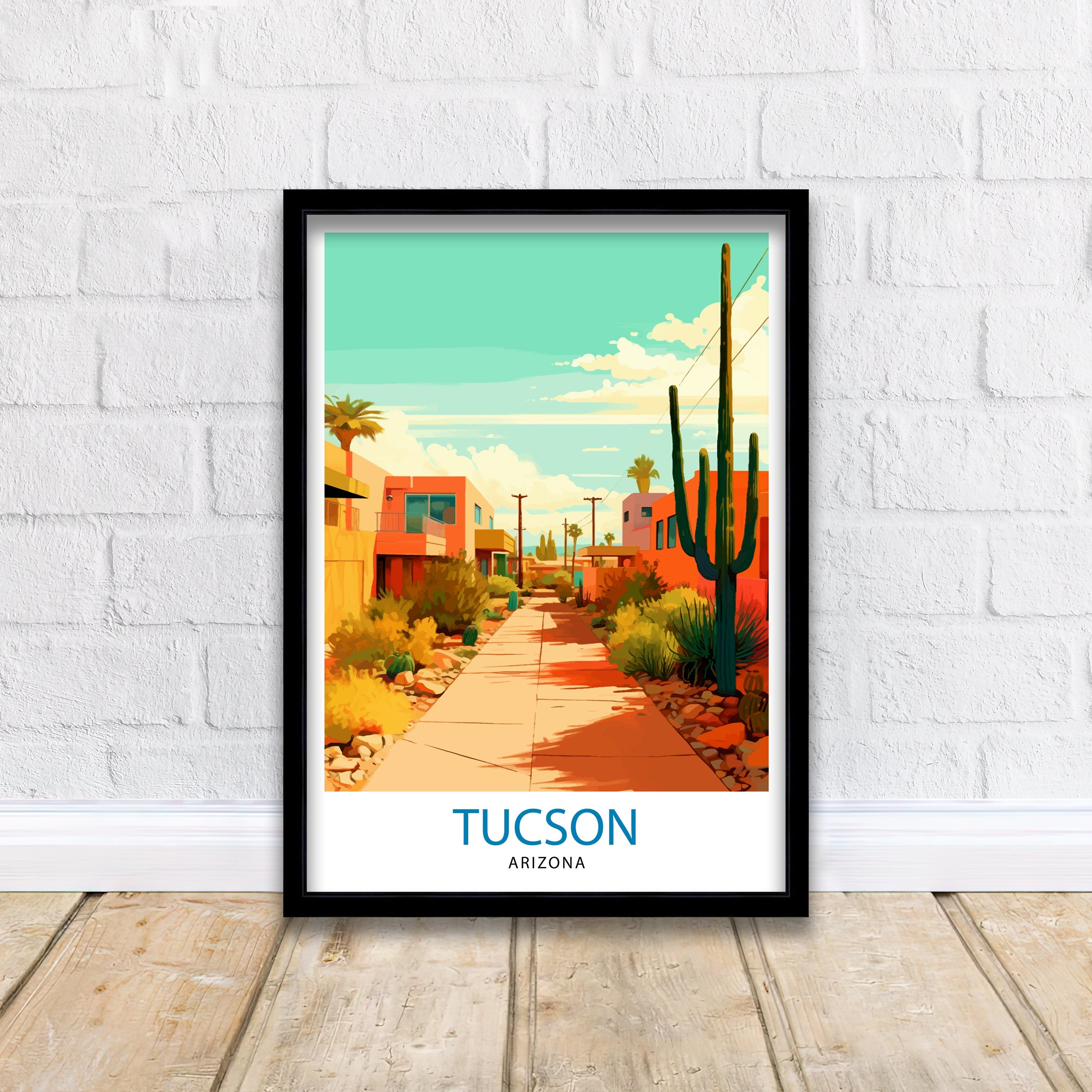 Tucson Arizona Travel Print| Tucson Wall Decor Tucson Poster USA Travel Prints Tucson Art Print Tucson Illustration Tucson Wall Art