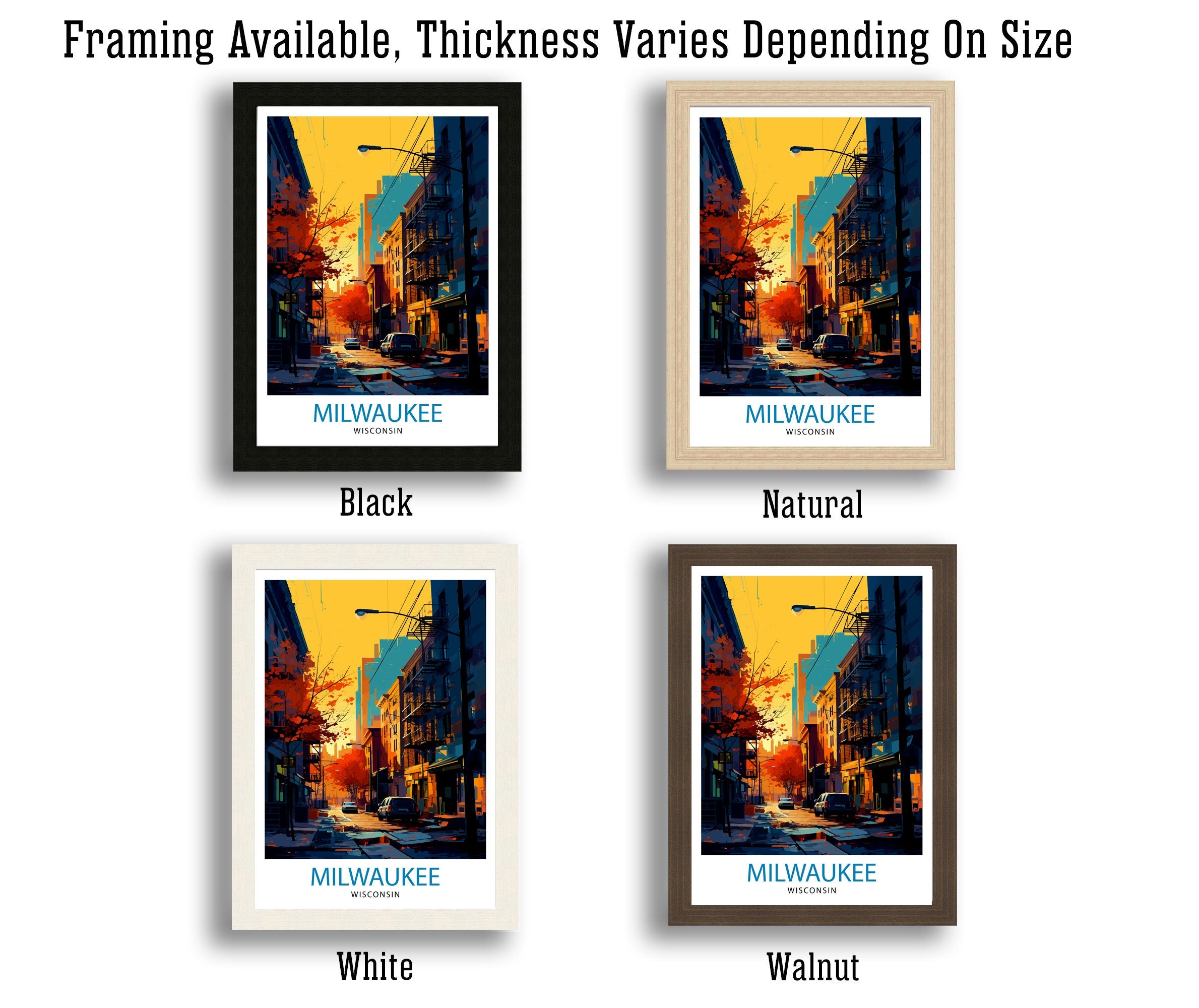 Milwaukee Wisconsin Travel Print| Milwaukee Wall Decor Milwaukee Poster USA Travel Prints Milwaukee Art Print Milwaukee Illustration