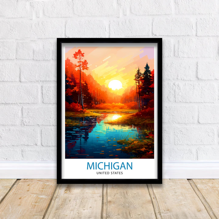 Michigan United States Travel Poster