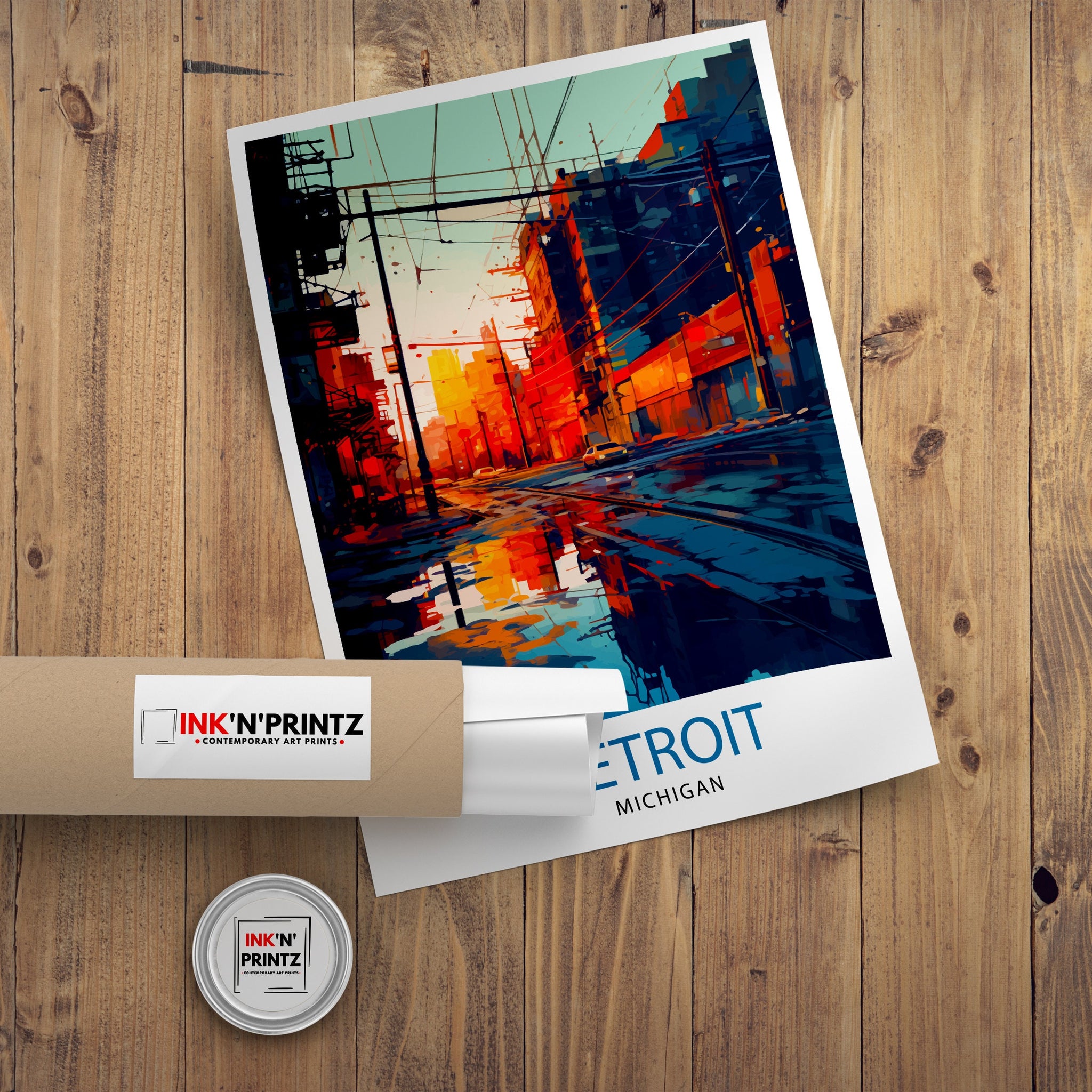 Detroit Michigan Travel Print| Detroit Wall Decor Detroit Poster USA Travel Prints Detroit Art Print Detroit Illustration Detroit Wall Art