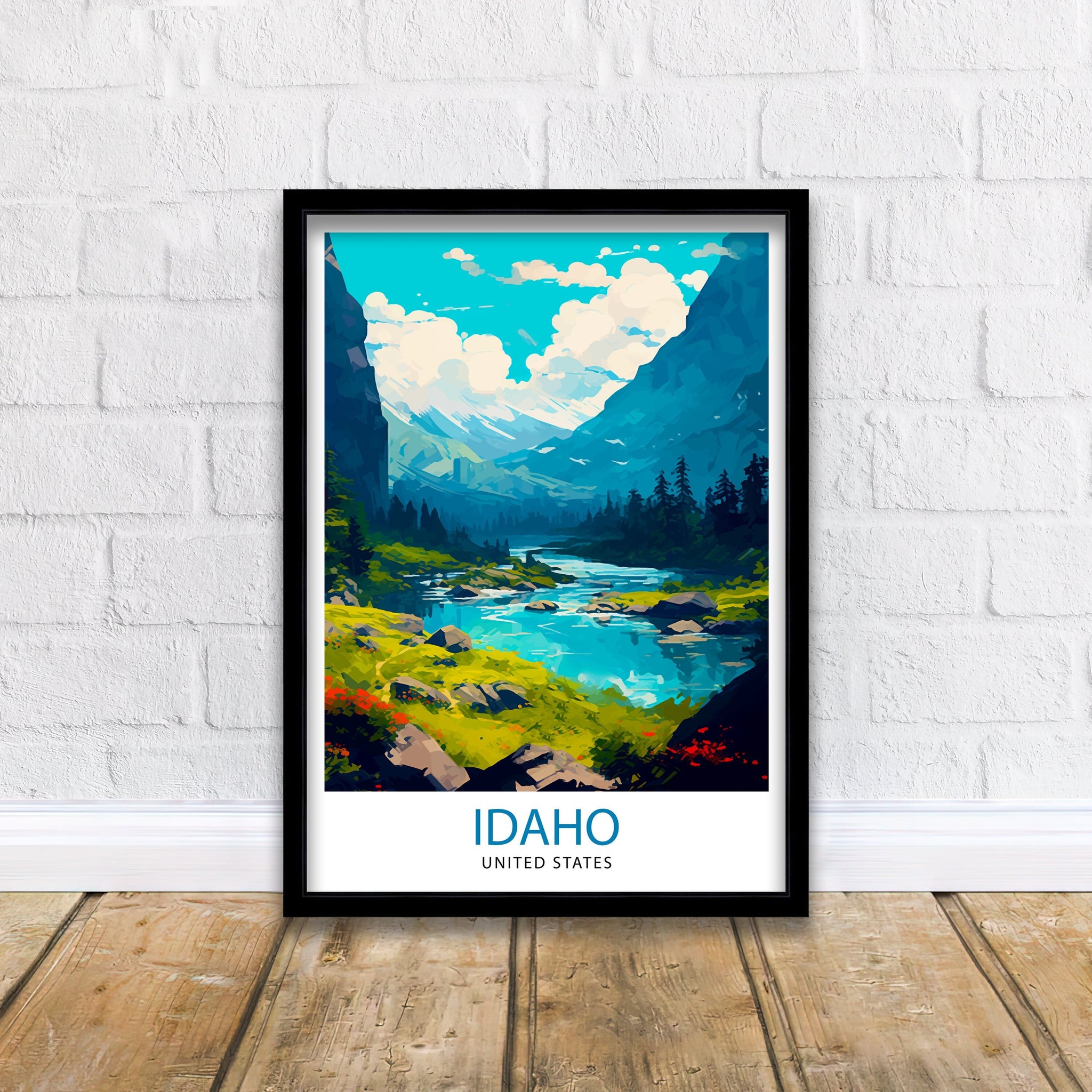 Idaho Travel Print| Idaho Wall Decor Idaho Poster USA Travel Prints Idaho Art Print Idaho Illustration Idaho Wall Art