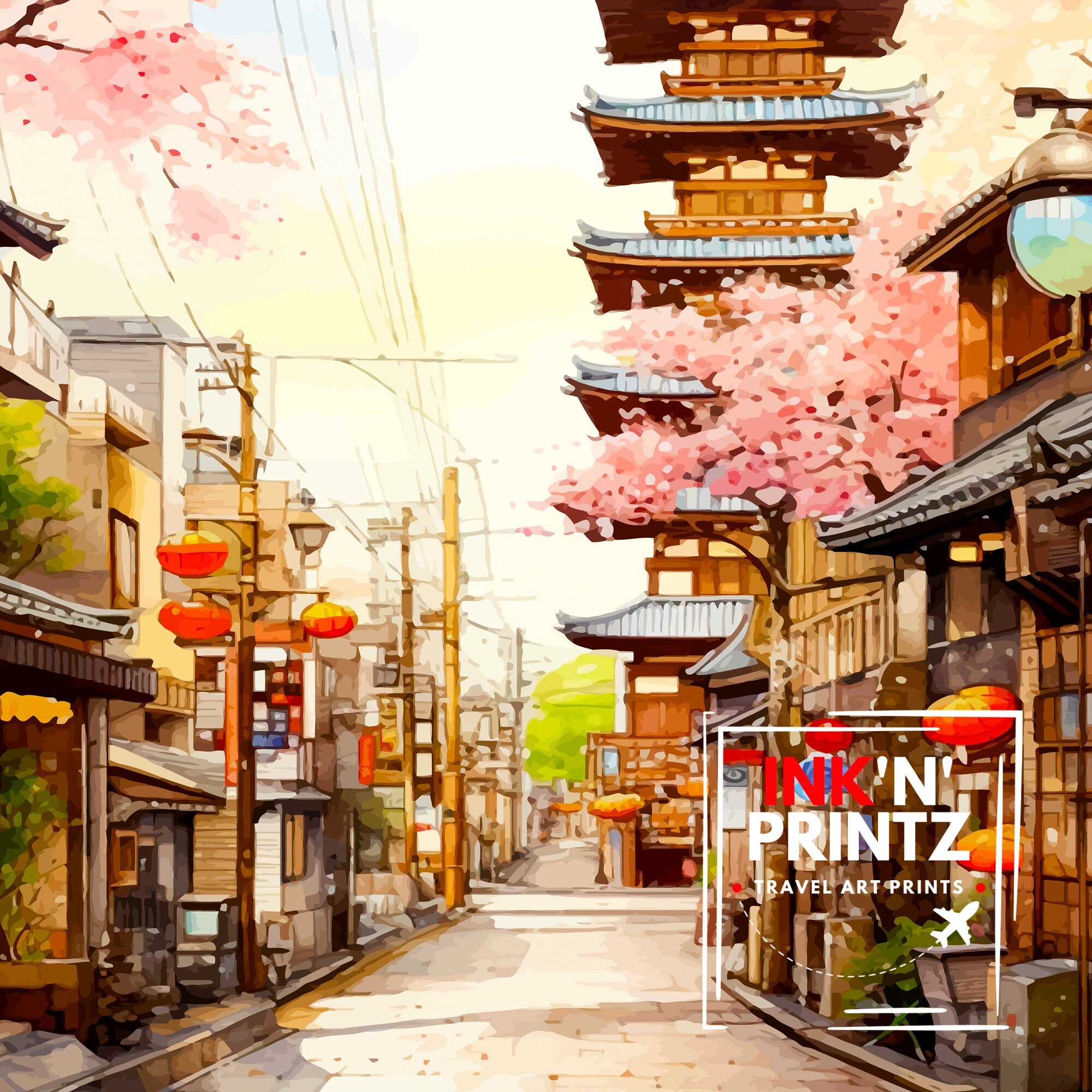 Fukuoka Japan Travel Print Fukuoka Wall Decor Fukuoka Poster Japan Travel Prints Fukuoka Art Print Fukuoka Illustration Fukuoka Wall Art