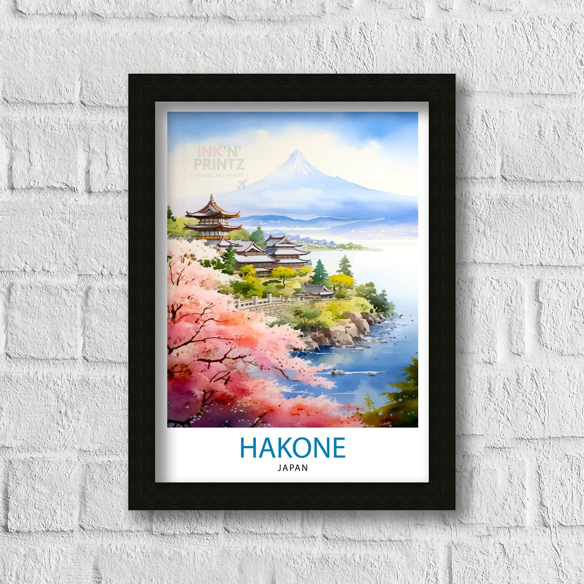 Hakone Japan Travel Print Hakone Wall Decor Hakone Poster Japan Travel Prints Hakone Art Print Hakone Illustration Hakone Wall Art