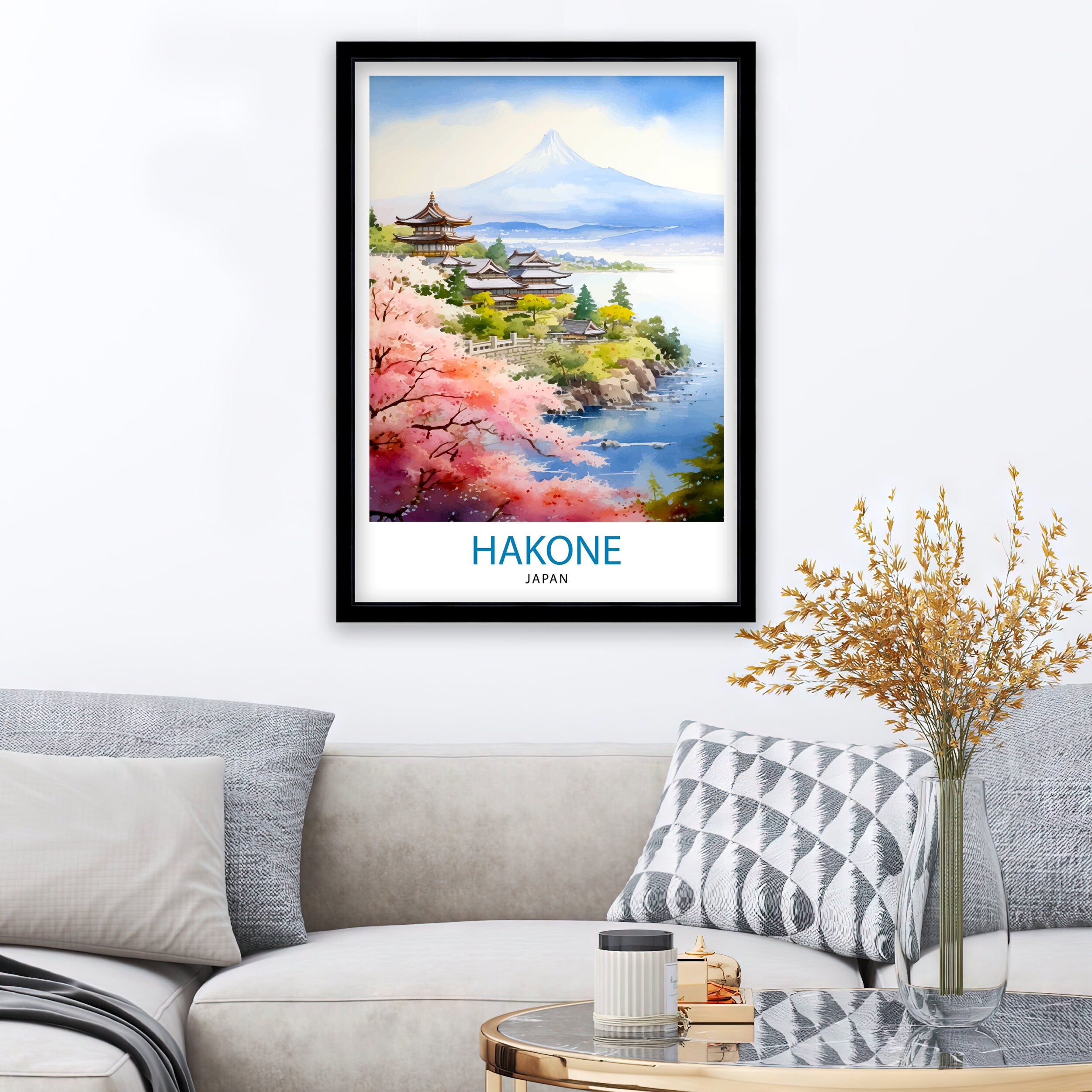 Hakone Japan Travel Print Hakone Wall Decor Hakone Poster Japan Travel Prints Hakone Art Print Hakone Illustration Hakone Wall Art