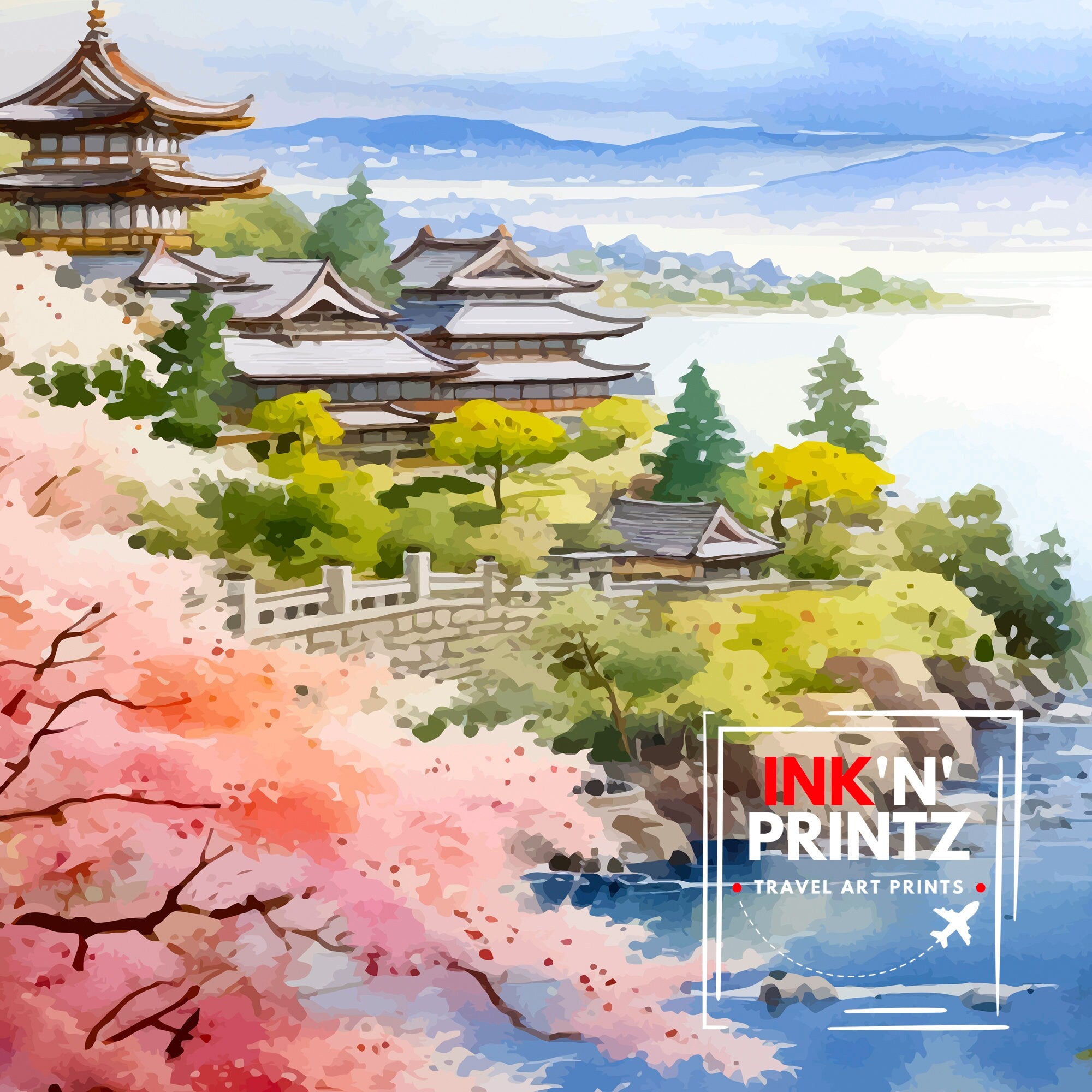 Hakone Japan Travel Print Hakone Wall Decor Hakone Poster Japan Travel Prints Hakone Art Print Hakone Illustration Hakone Wall Art