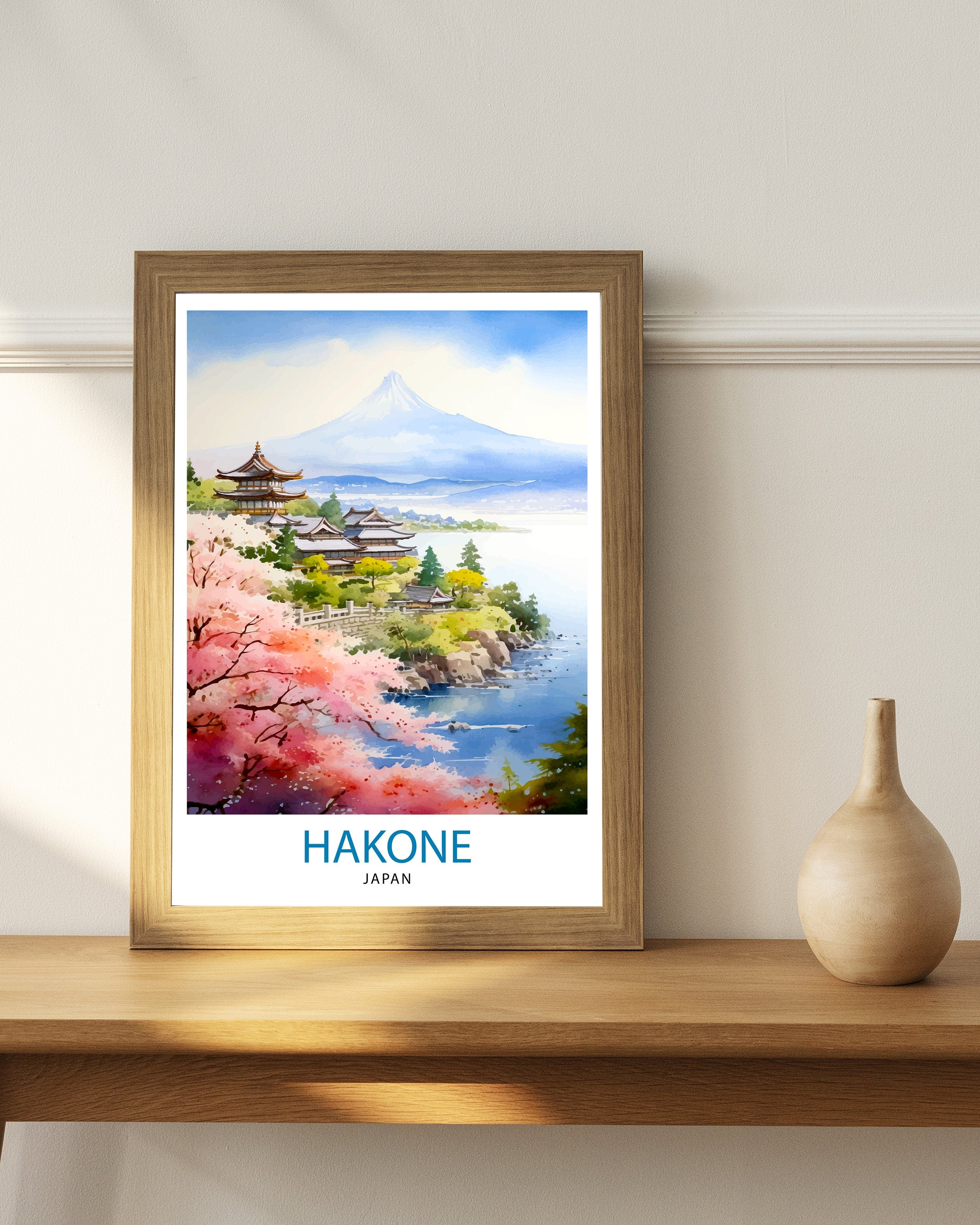 Hakone Japan Travel Print Hakone Wall Decor Hakone Poster Japan Travel Prints Hakone Art Print Hakone Illustration Hakone Wall Art