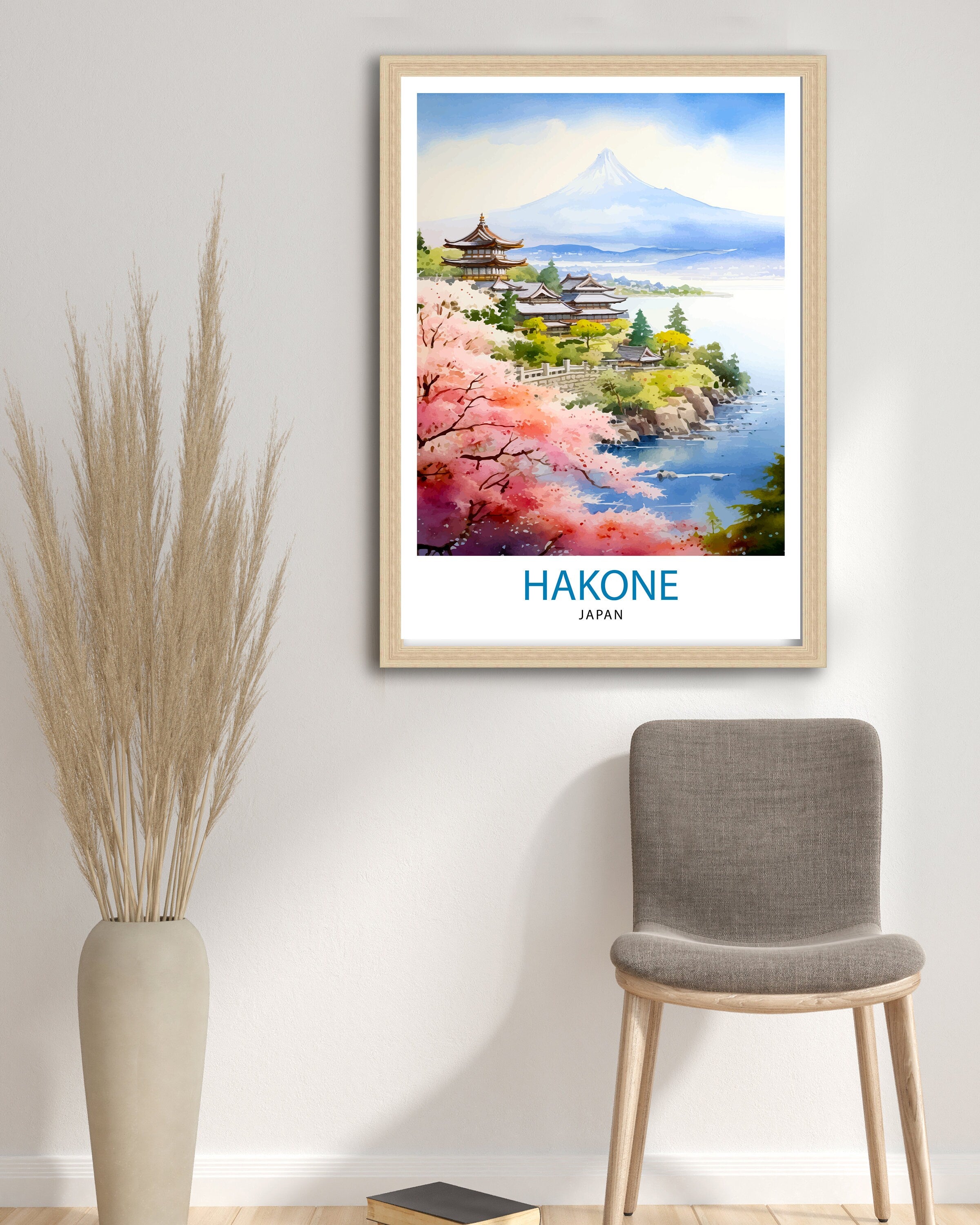 Hakone Japan Travel Print Hakone Wall Decor Hakone Poster Japan Travel Prints Hakone Art Print Hakone Illustration Hakone Wall Art