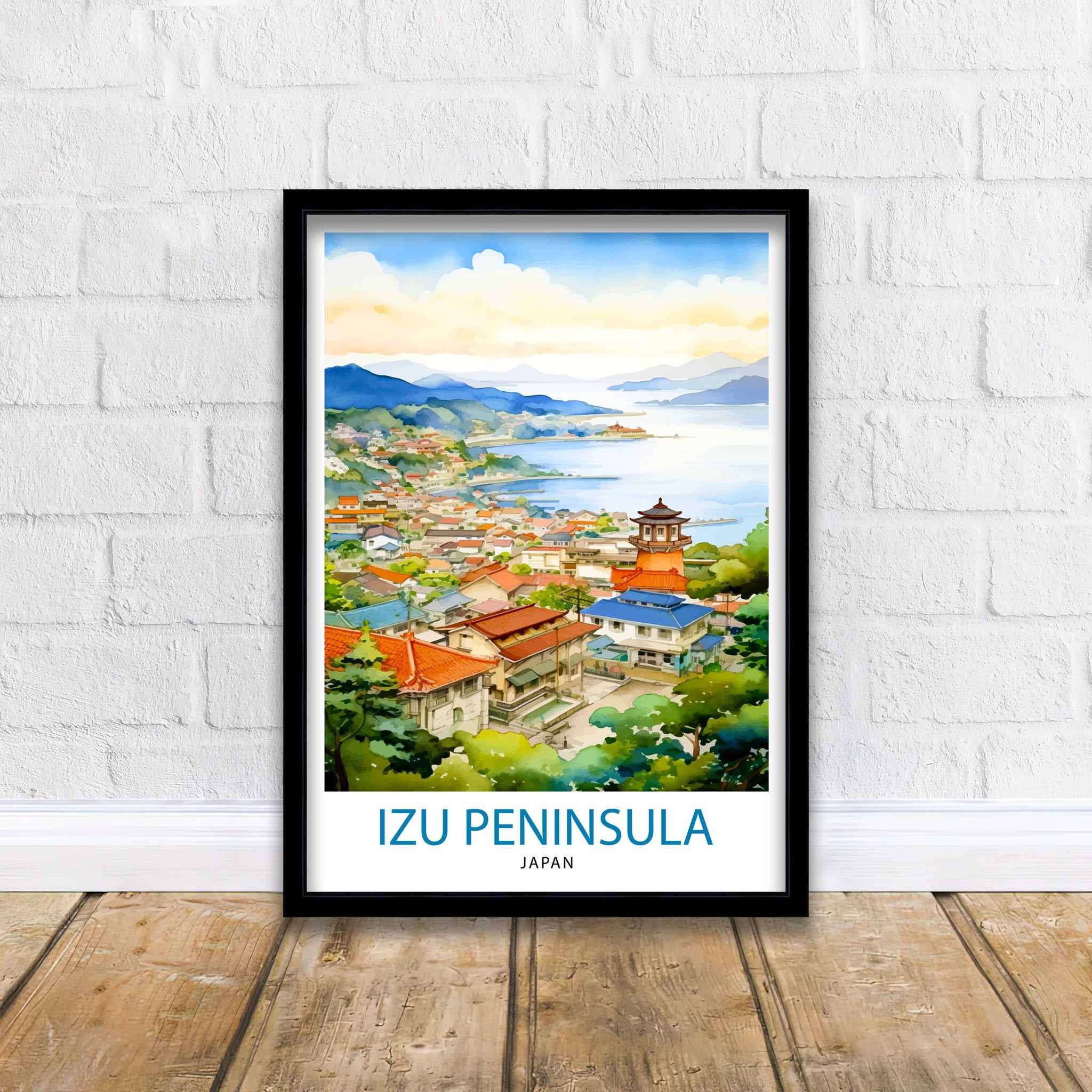 Izu Peninsula Japan Travel Print Izu Wall Decor Izu Poster Japan Travel Prints Izu Art Print Izu Illustration Izu Wall Art