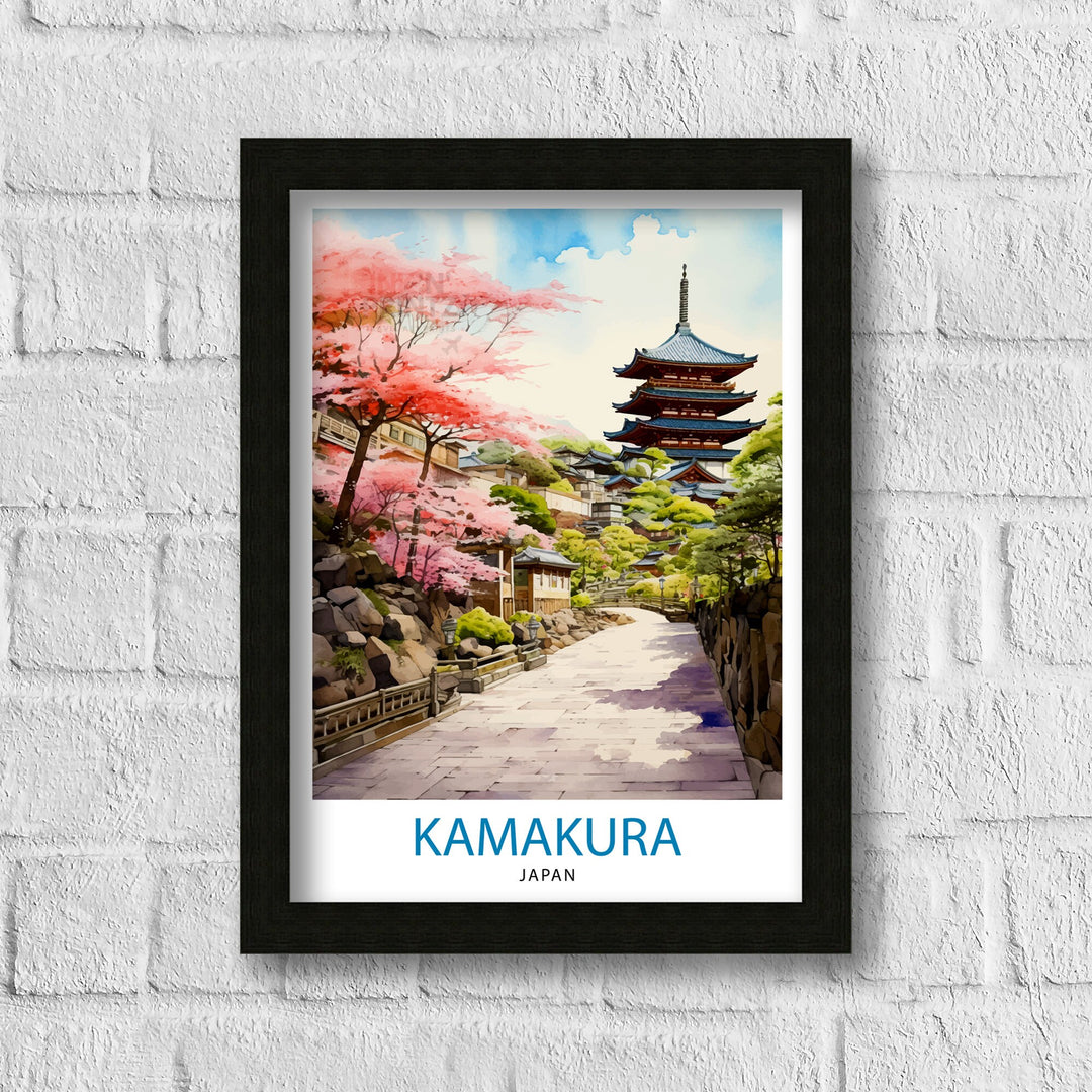 Kamakura Japan Travel Poster Kamakura