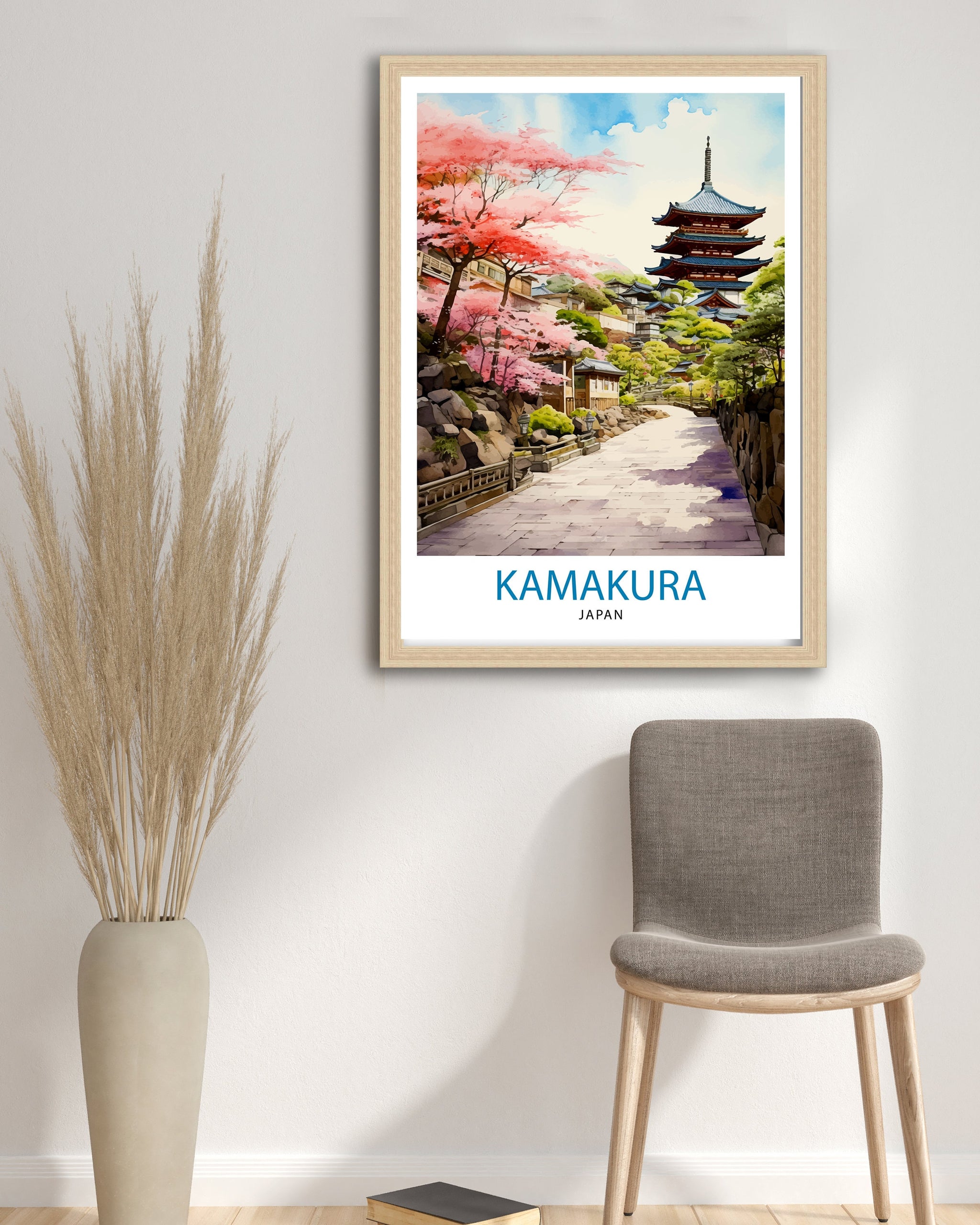 Kamakura Japan Travel Print | Temple & Bamboo Garden Wall Art