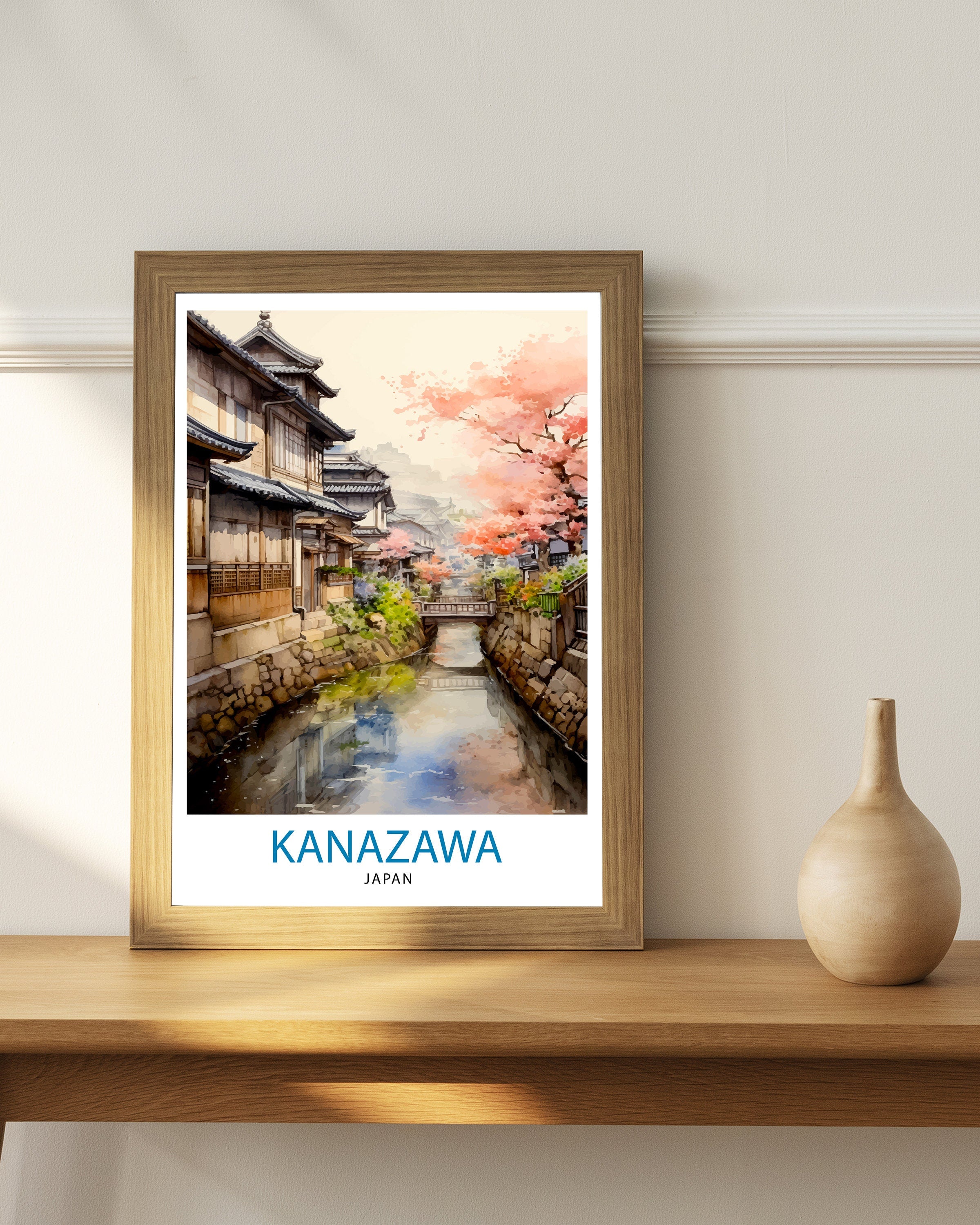 Kanazawa Japan Travel Print Kanazawa Wall Decor Kanazawa Poster Japan Travel Prints Kanazawa Art Print Kanazawa Illustration Kanazawa Wall
