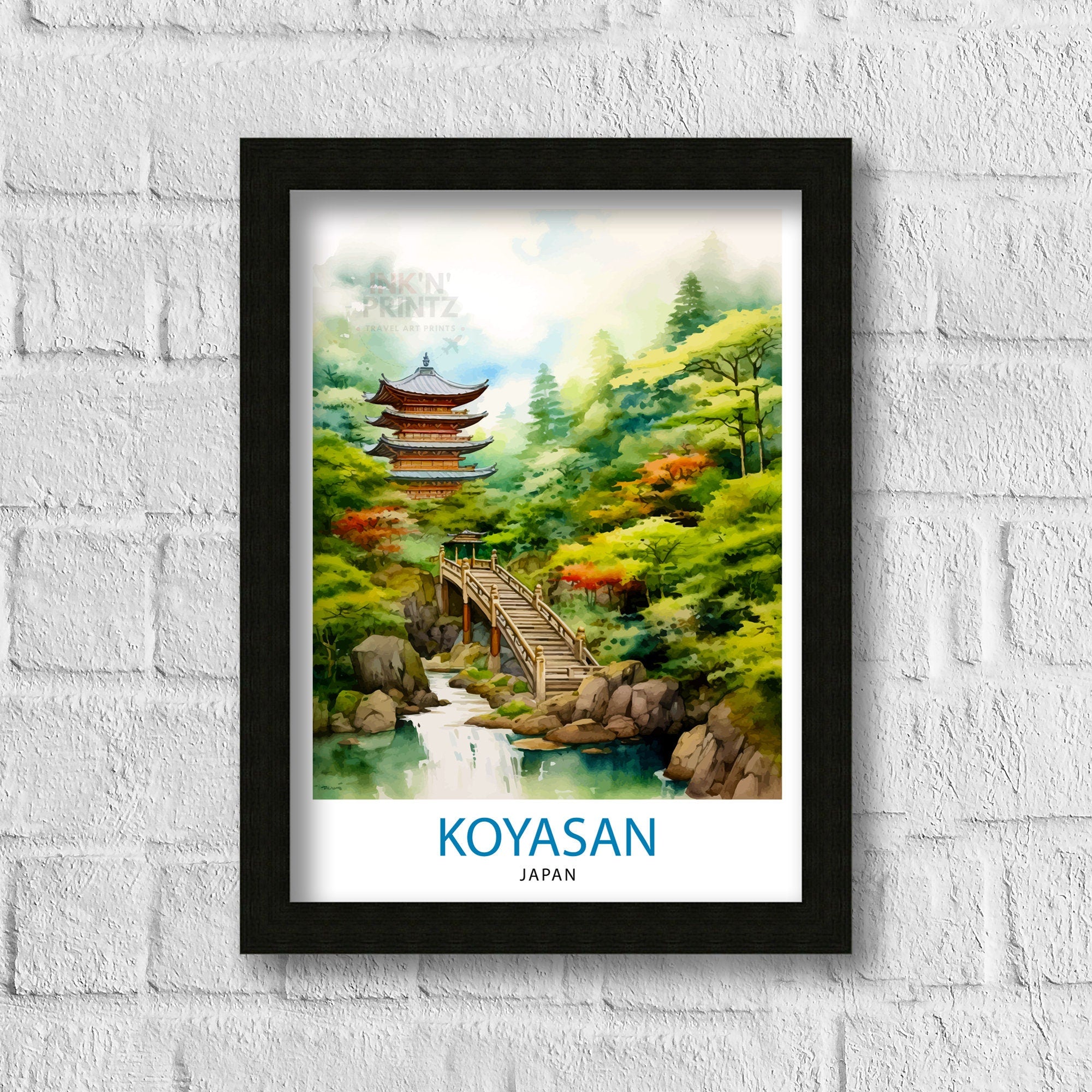 Koyasan Japan Travel Print Koyasan Wall Decor Koyasan Poster Japan Travel Prints Koyasan Art Print Koyasan Illustration Koyasan Wall Art
