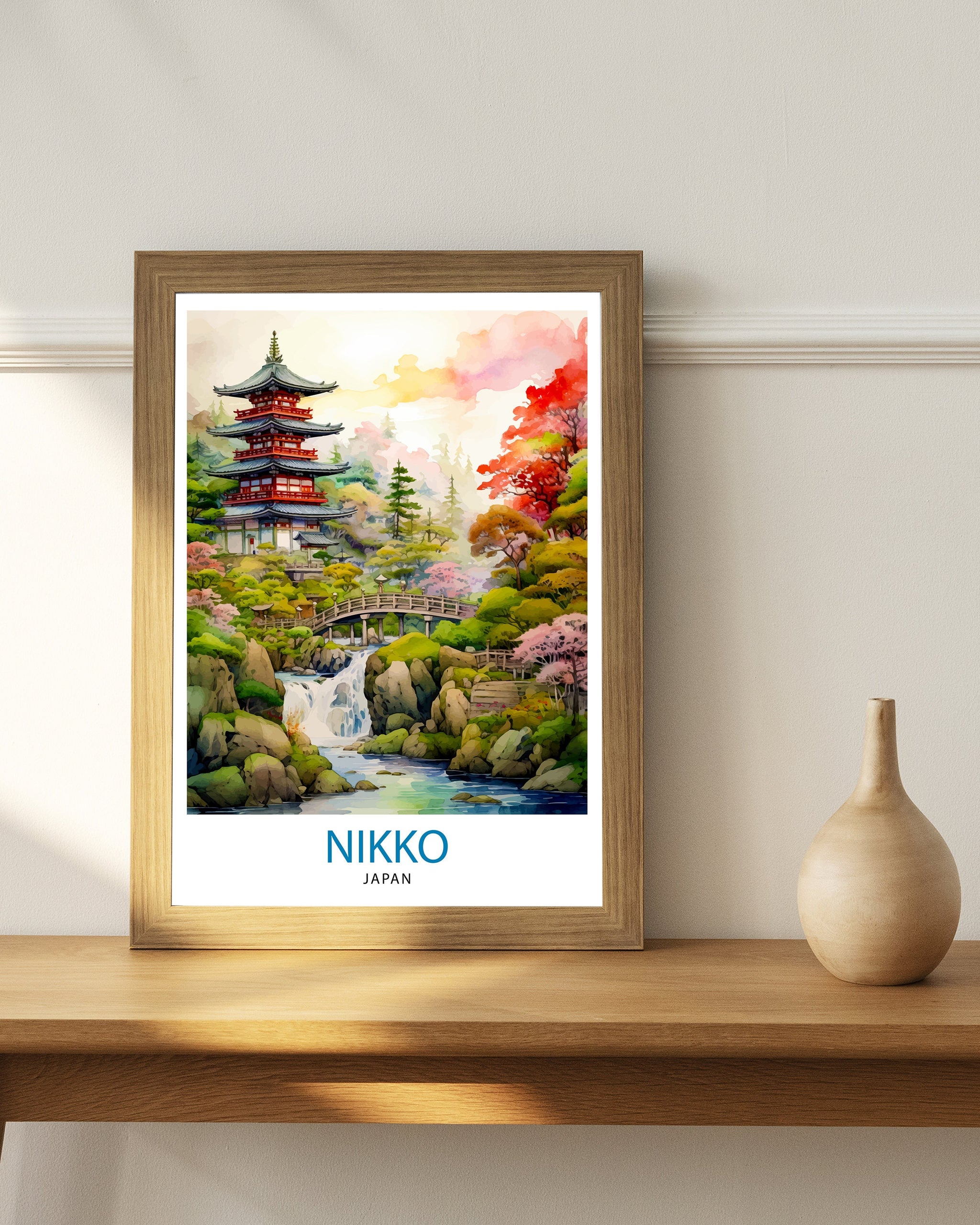Nikko Japan Travel Print Nikko Wall Decor Nikko Poster Japan Travel Prints Nikko Art Print Nikko Illustration Nikko Wall