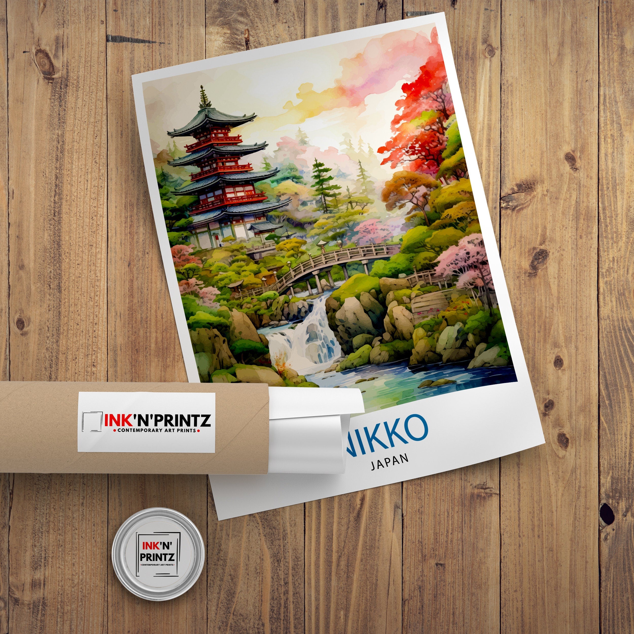 Nikko Japan Travel Print Nikko Wall Decor Nikko Poster Japan Travel Prints Nikko Art Print Nikko Illustration Nikko Wall