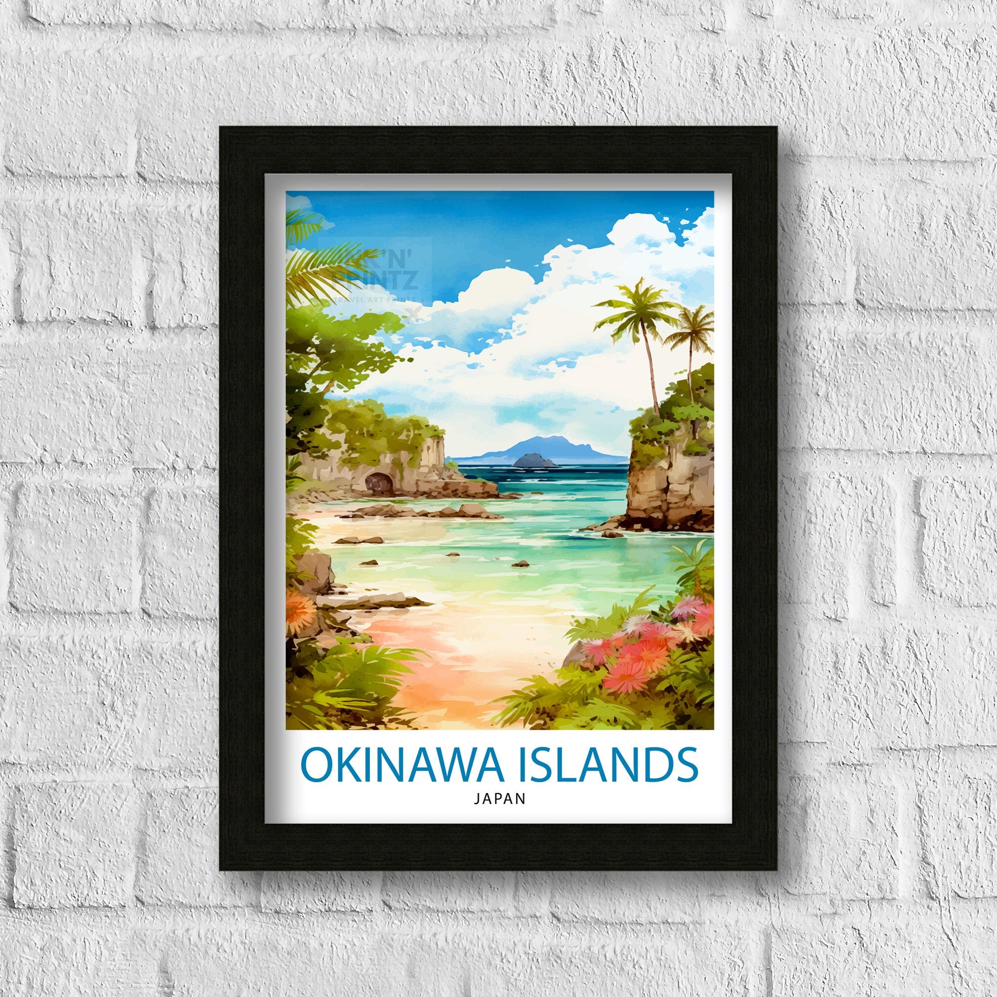 Okinawa Islands Japan Travel Print Okinawa Wall Decor Okinawa Poster Japan Travel Prints Okinawa Art Print Okinawa Illustration Okinawa Wall