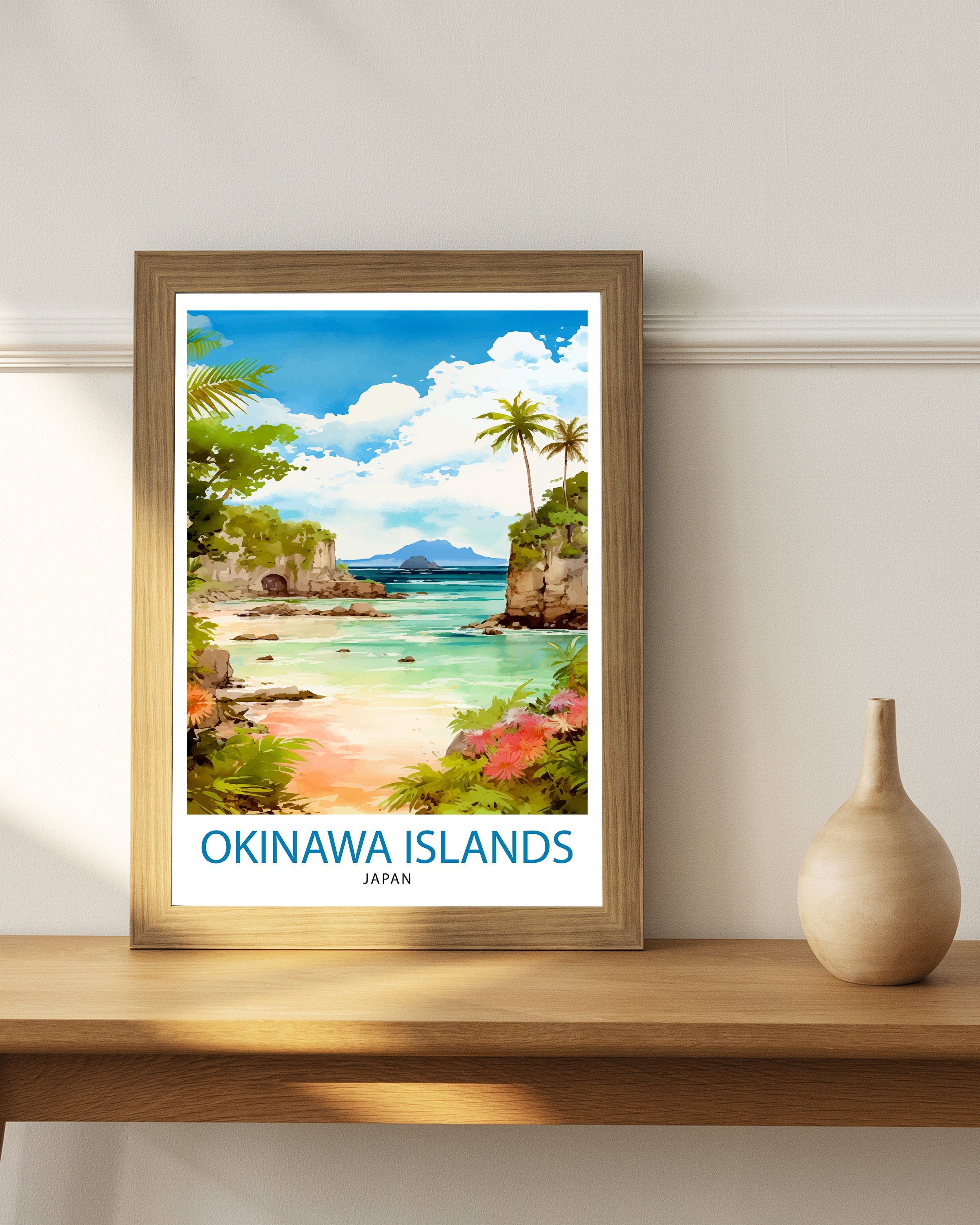 Okinawa Islands Japan Travel Print Okinawa Wall Decor Okinawa Poster Japan Travel Prints Okinawa Art Print Okinawa Illustration Okinawa Wall