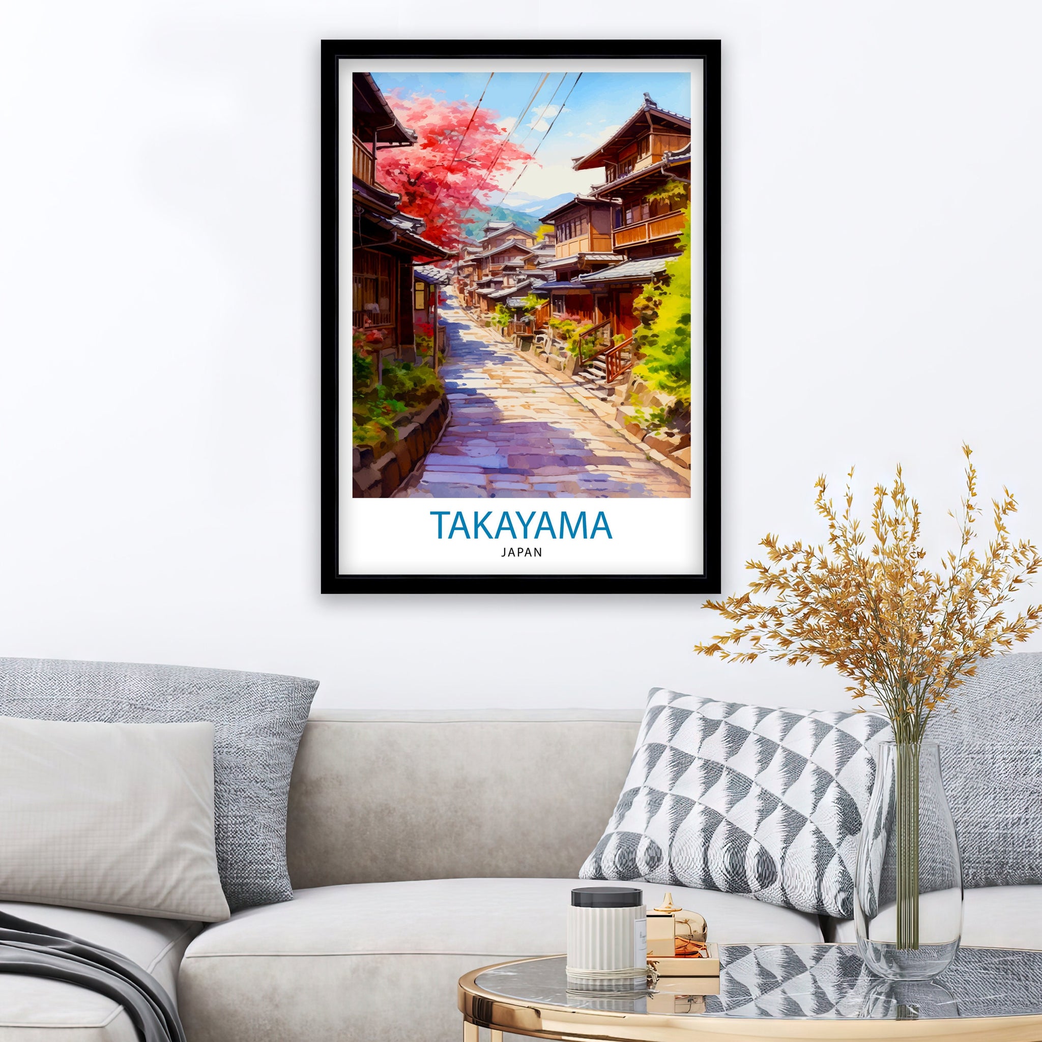 Takayama Japan Travel Print Takayama Wall Decor Takayama Poster Japan Travel Prints Takayama Art Print Takayama Illustration Takayama Wall