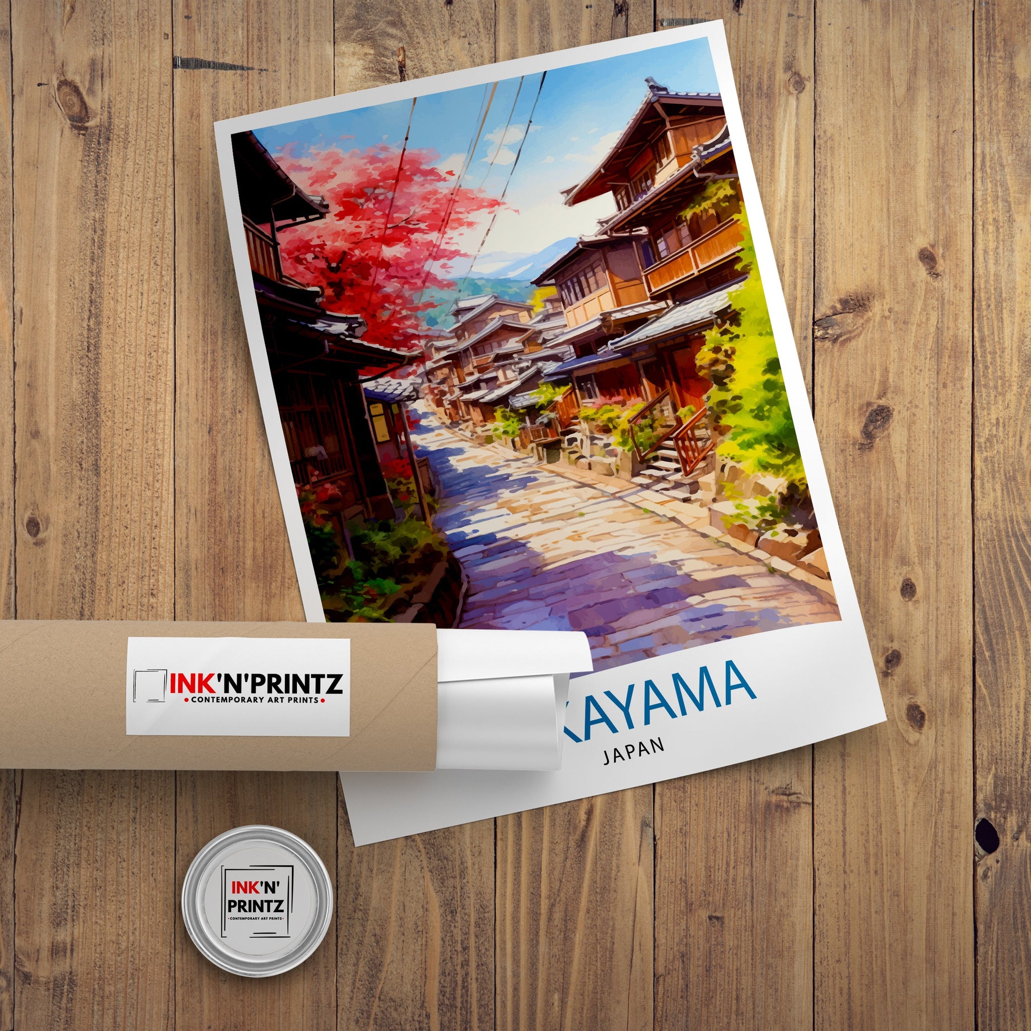 Takayama Japan Travel Print Takayama Wall Decor Takayama Poster Japan Travel Prints Takayama Art Print Takayama Illustration Takayama Wall