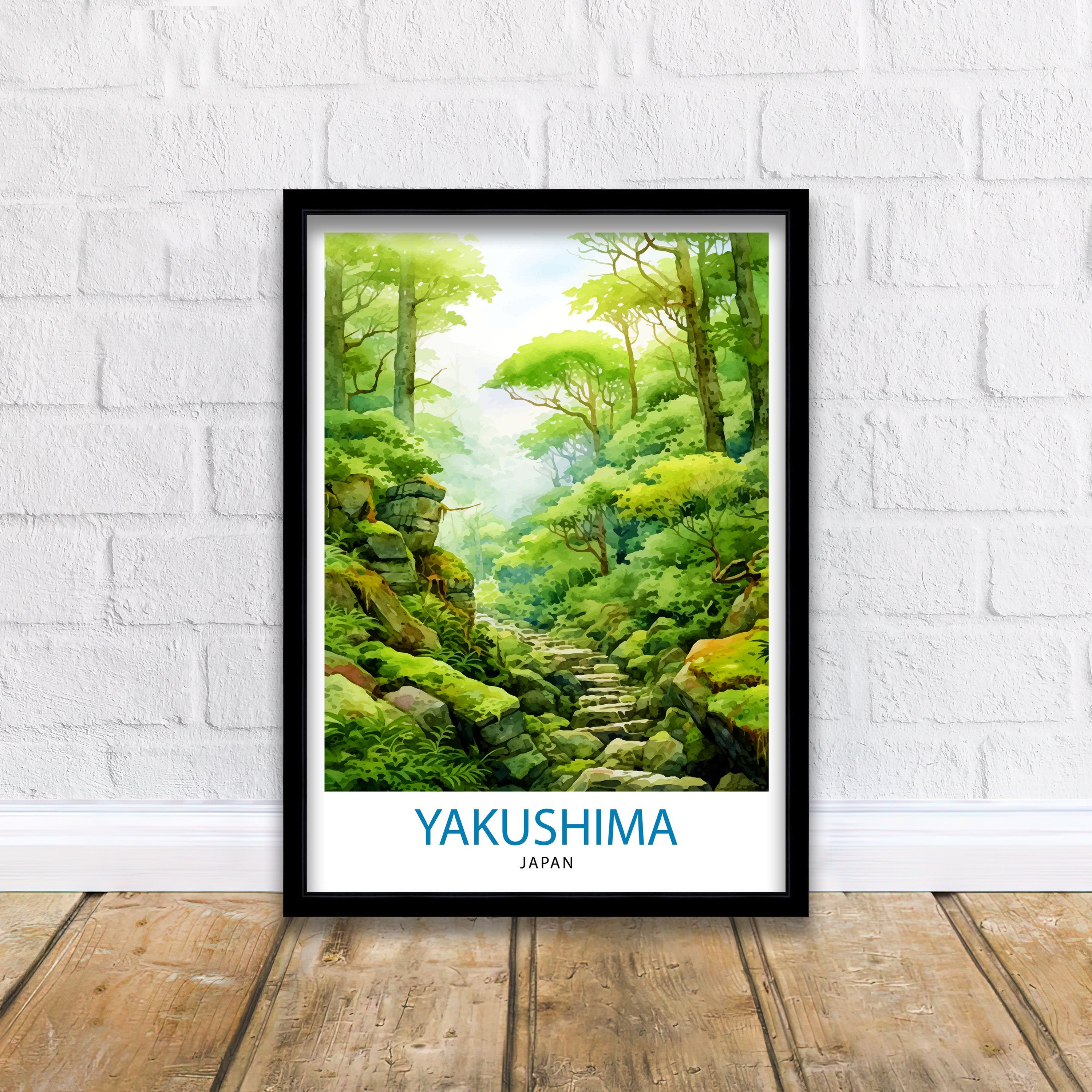 Yakushima Japan Travel Print Yakushima Wall Decor Yakushima Poster Japan Travel Prints Yakushima Art Print Yakushima Illustration Yakushima