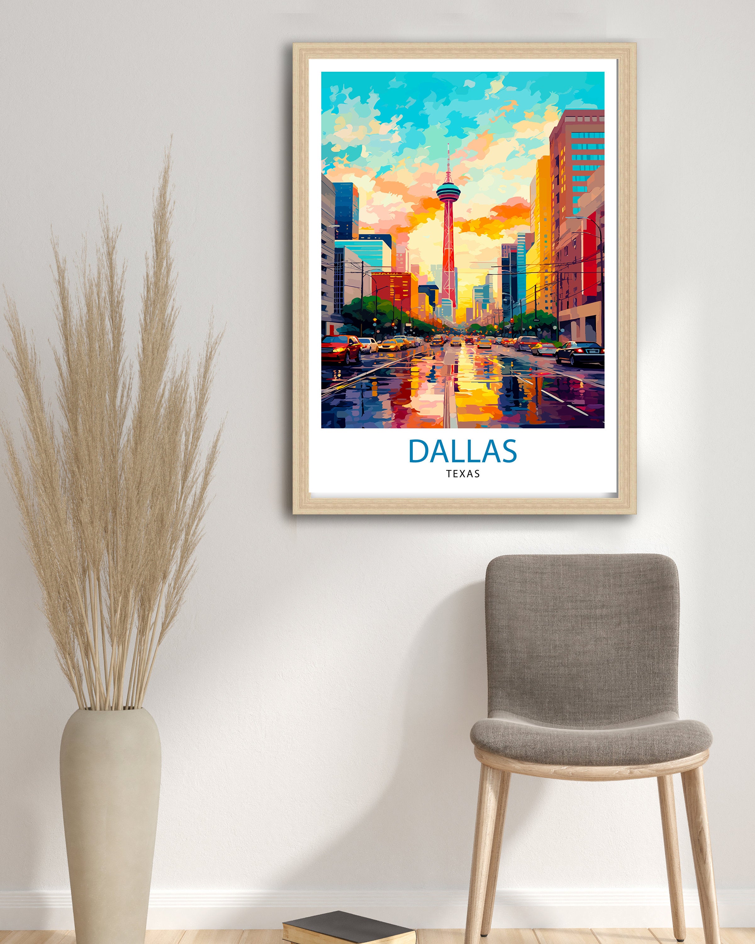 Dallas Texas Travel Print| Dallas Wall Decor Dallas Poster USA Travel Prints Dallas Art Print Dallas Illustration Dallas Wall Art