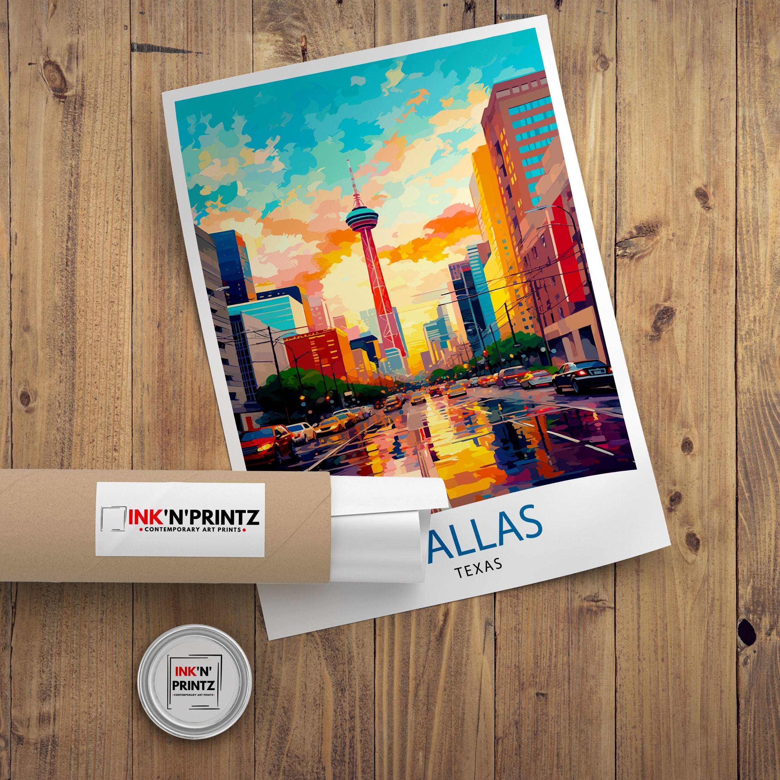 Dallas Texas Travel Print| Dallas Wall Decor Dallas Poster USA Travel Prints Dallas Art Print Dallas Illustration Dallas Wall Art