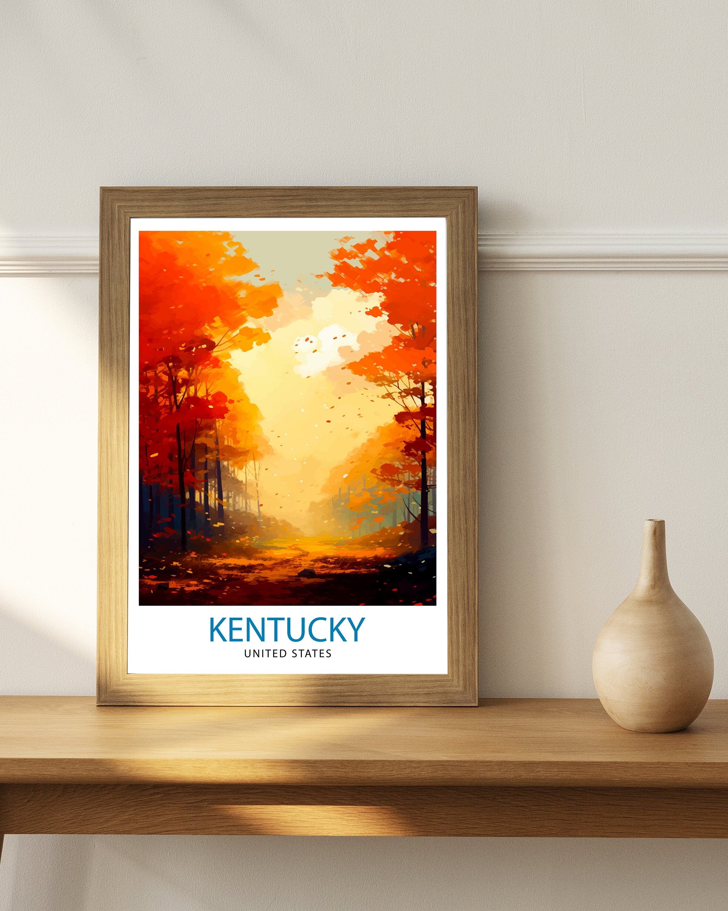 Kentucky USA Travel Print| Kentucky Wall Decor Kentucky Poster USA Travel Prints Kentucky Art Print Kentucky Illustration Kentucky Wall Art