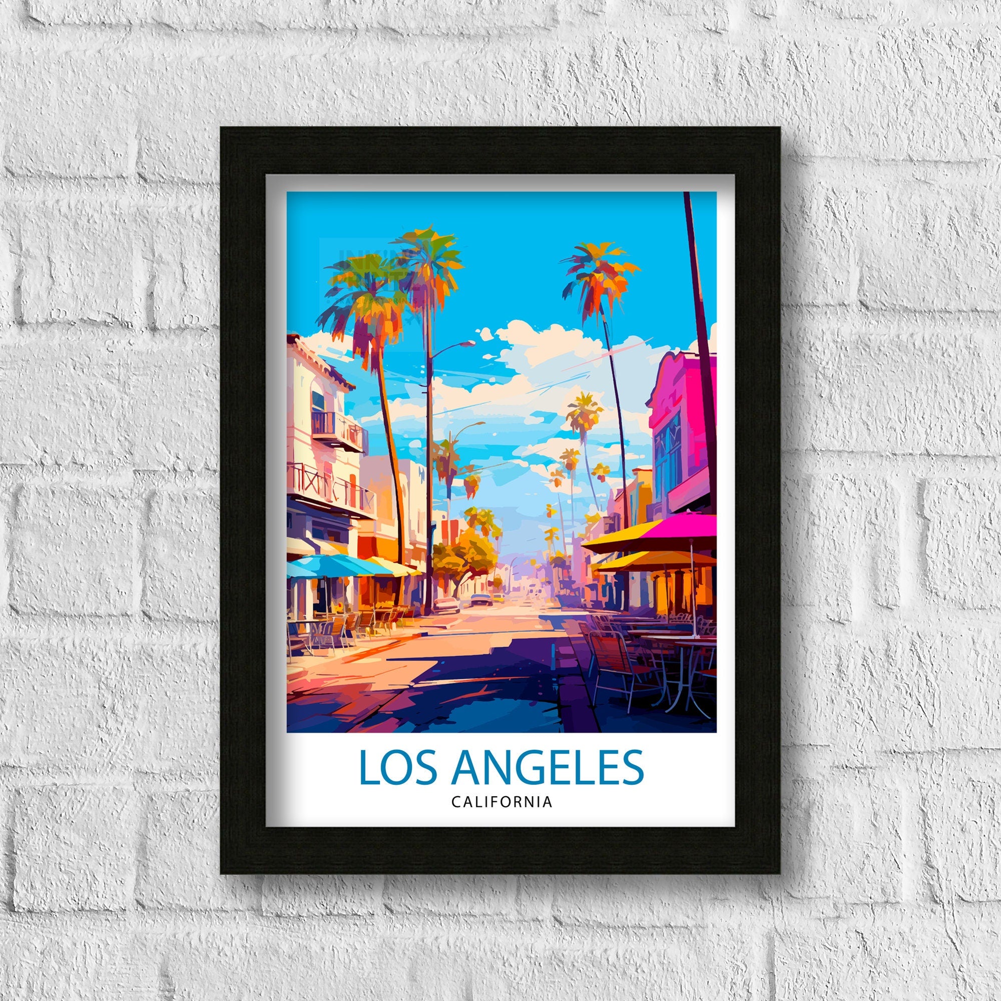 Los Angeles Travel Print| LA Wall Decor California Home Living Decor LA Illustration Travel Poster Gift for LA, California Home Decor