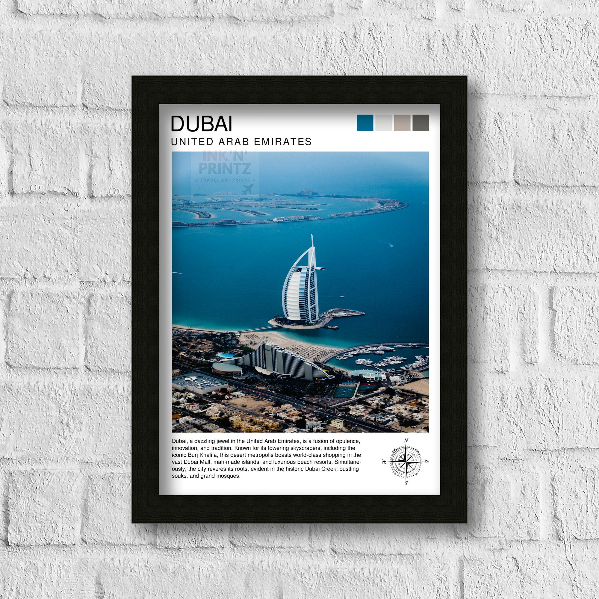Dubai Travel Print Dubai Wall Decor Dubai Home Living Decor Dubai Illustration Travel Poster Gift For Dubai UAE Home Decor