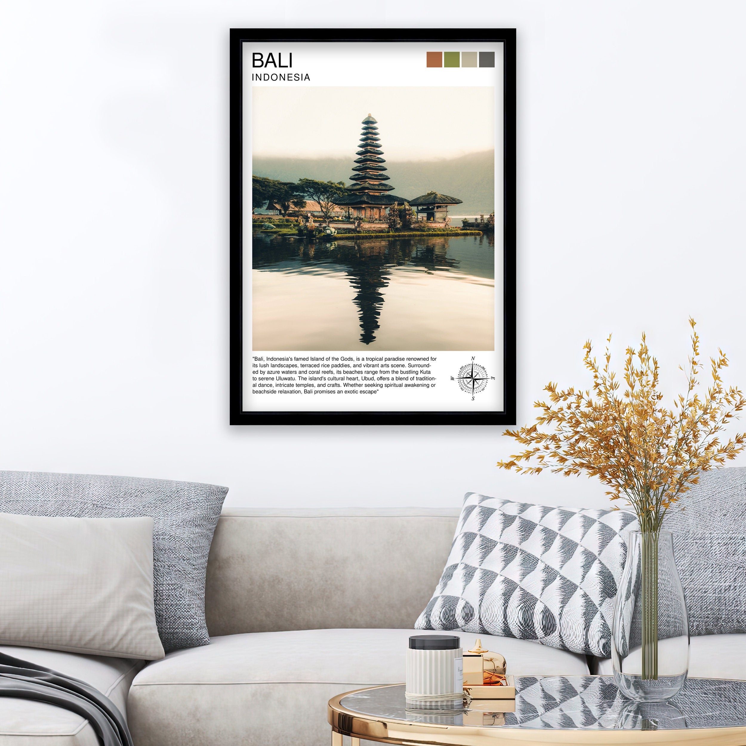 Bali Indonesia Travel Print Bali Wall Decor Bali Poster Indonesia Travel Prints Bali Art Print Bali Illustration Bali Wall Art