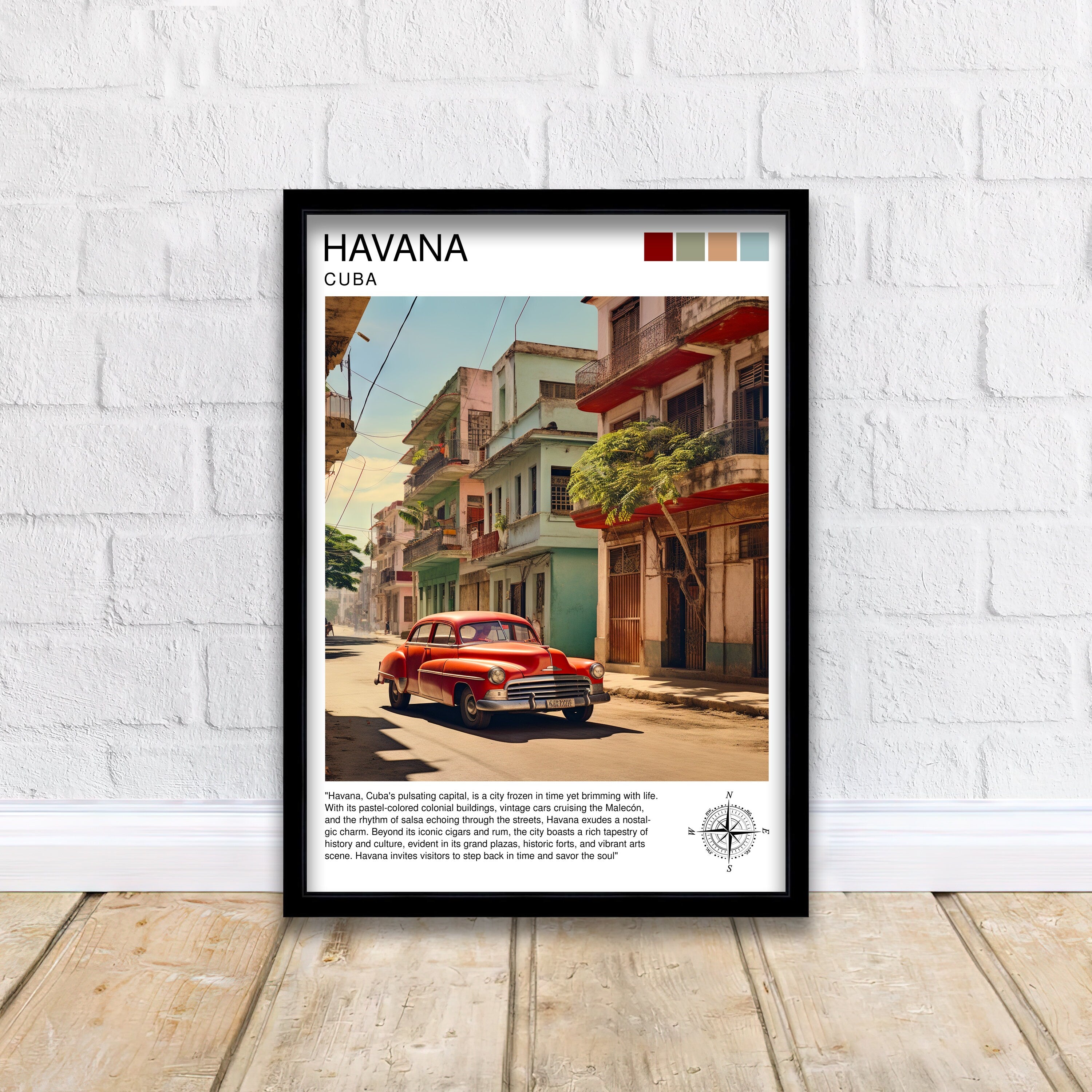Havana Cuba Travel Print Havana Wall Decor Havana Poster Cuba Travel Prints Havana Art Print Havana Illustration Havana Wall Art