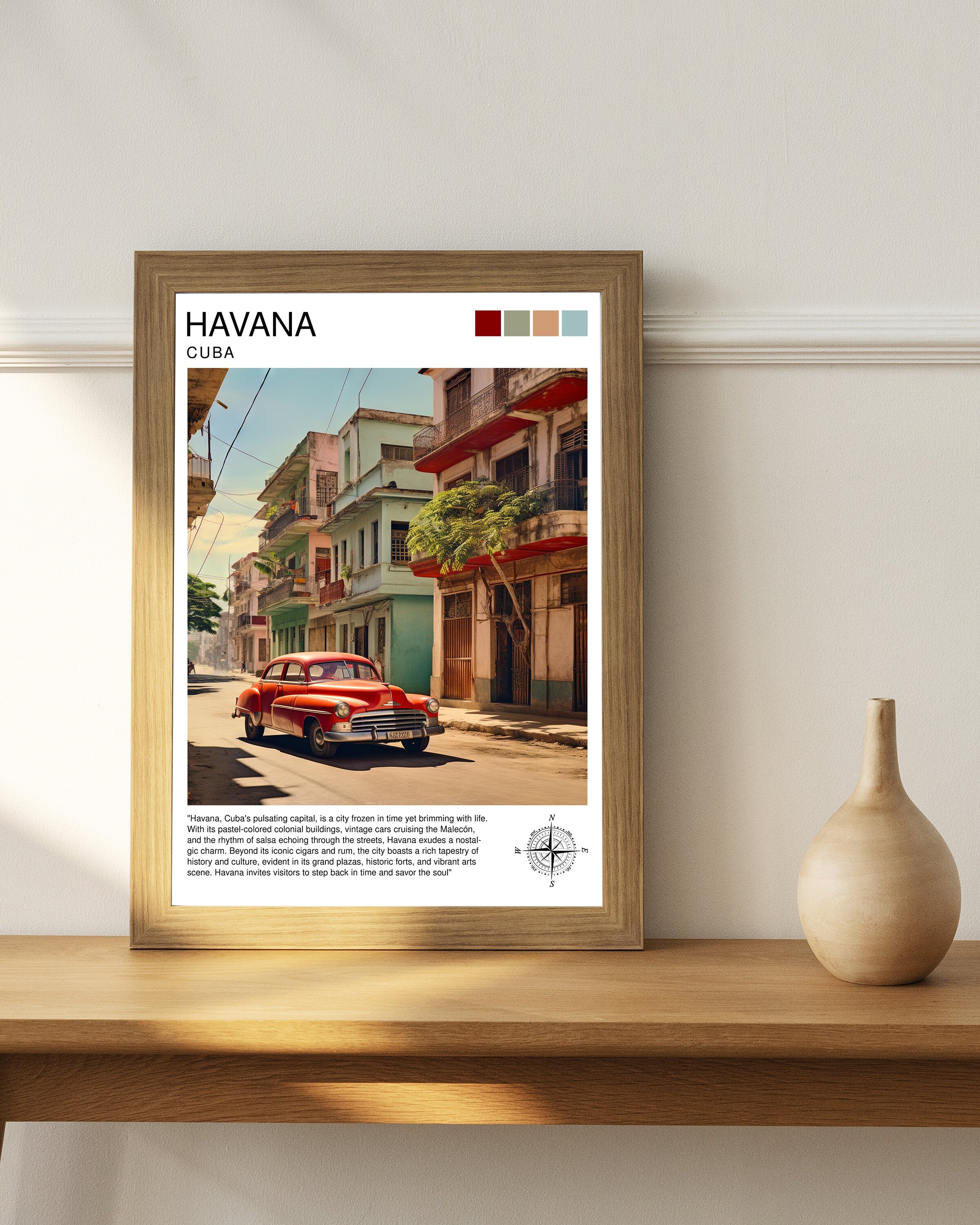 Havana Cuba Travel Print Havana Wall Decor Havana Poster Cuba Travel Prints Havana Art Print Havana Illustration Havana Wall Art
