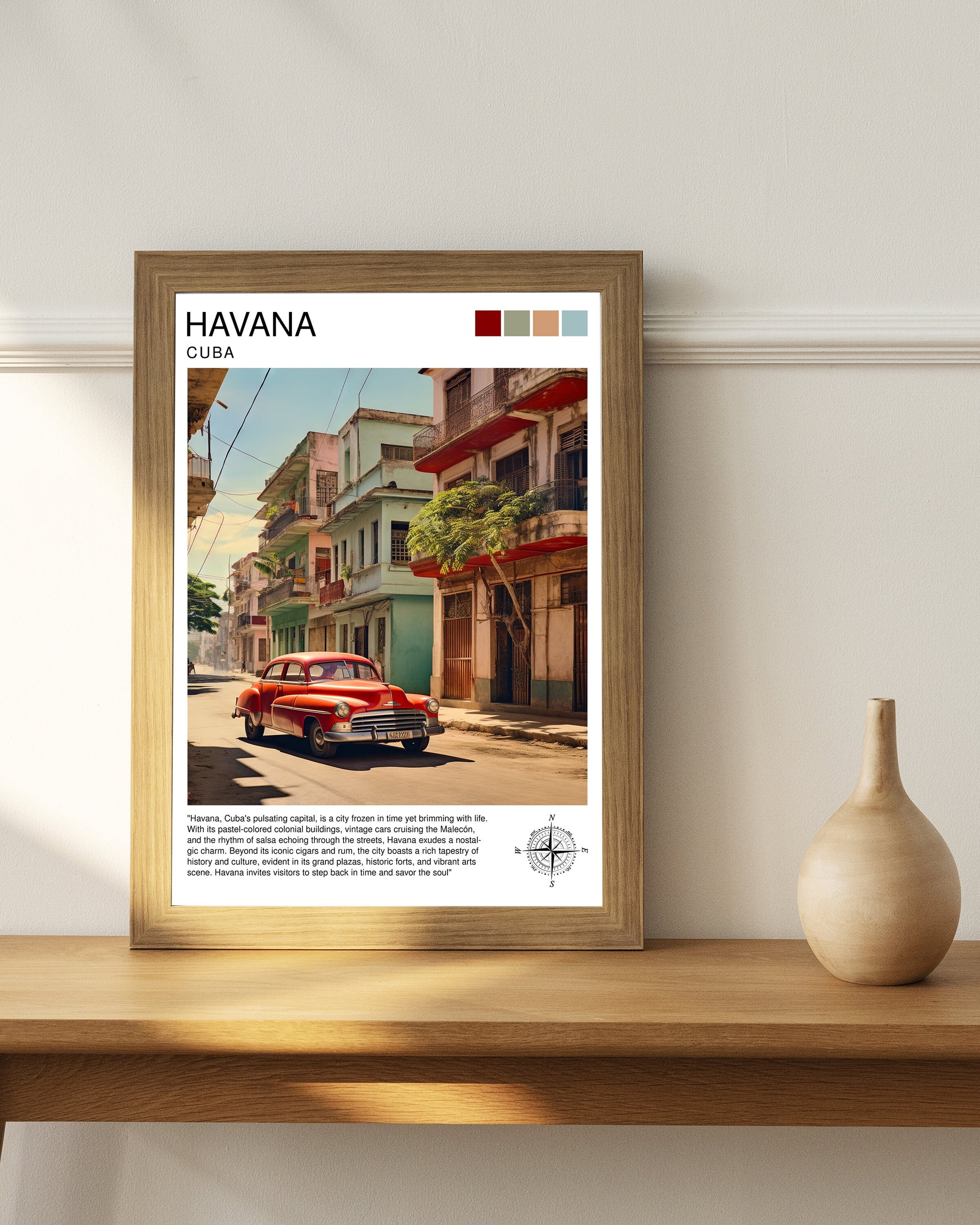 Havana Cuba Travel Print Havana Wall Decor Havana Poster Cuba Travel Prints Havana Art Print Havana Illustration Havana Wall Art