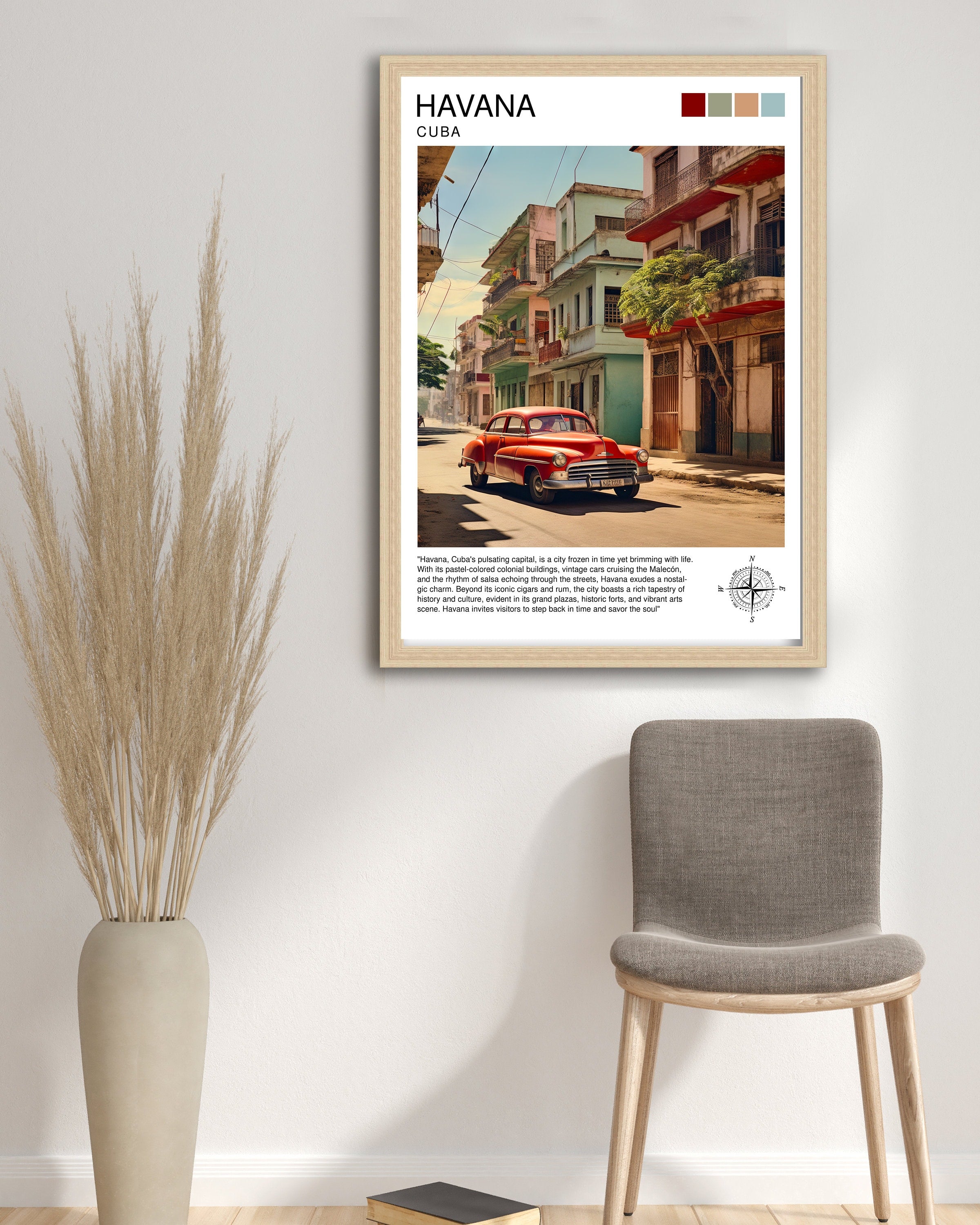 Havana Cuba Travel Print Havana Wall Decor Havana Poster Cuba Travel Prints Havana Art Print Havana Illustration Havana Wall Art