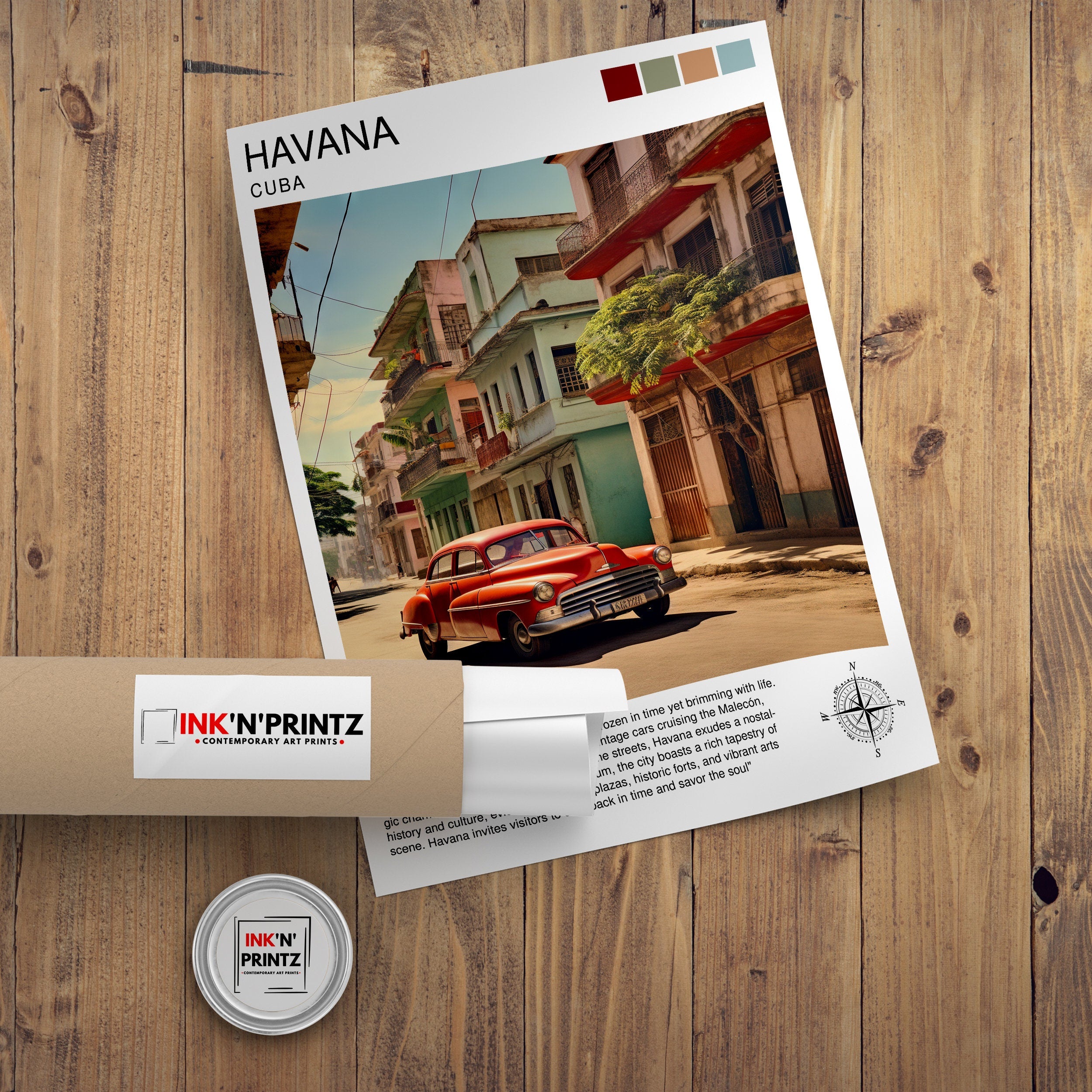 Havana Cuba Travel Print Havana Wall Decor Havana Poster Cuba Travel Prints Havana Art Print Havana Illustration Havana Wall Art