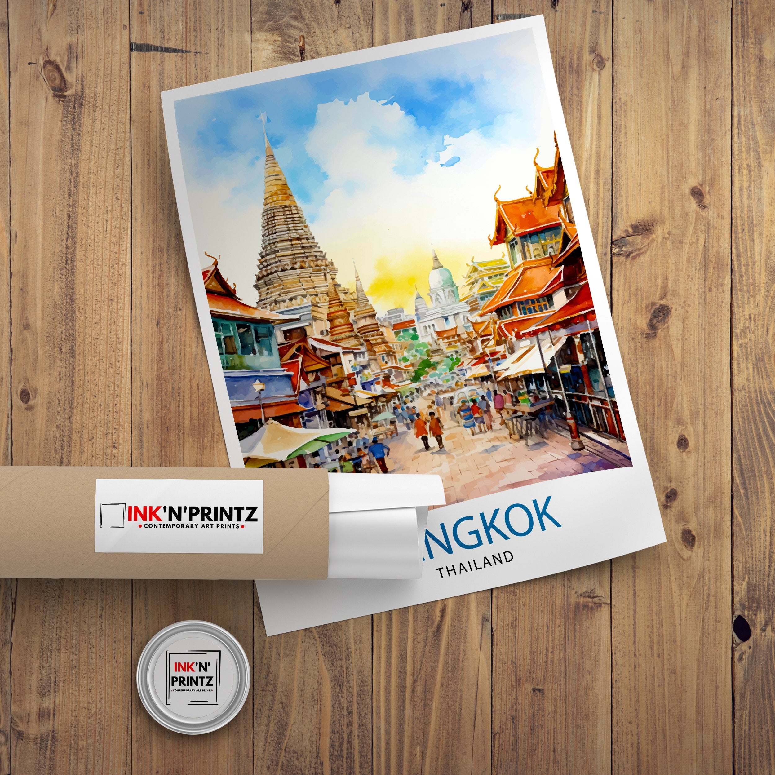 Bangkok Thailand Travel Print Bangkok Wall Decor Thailand Illustration Bangkok Travel Poster Gift for Thailand Travel Thailand Home Decor