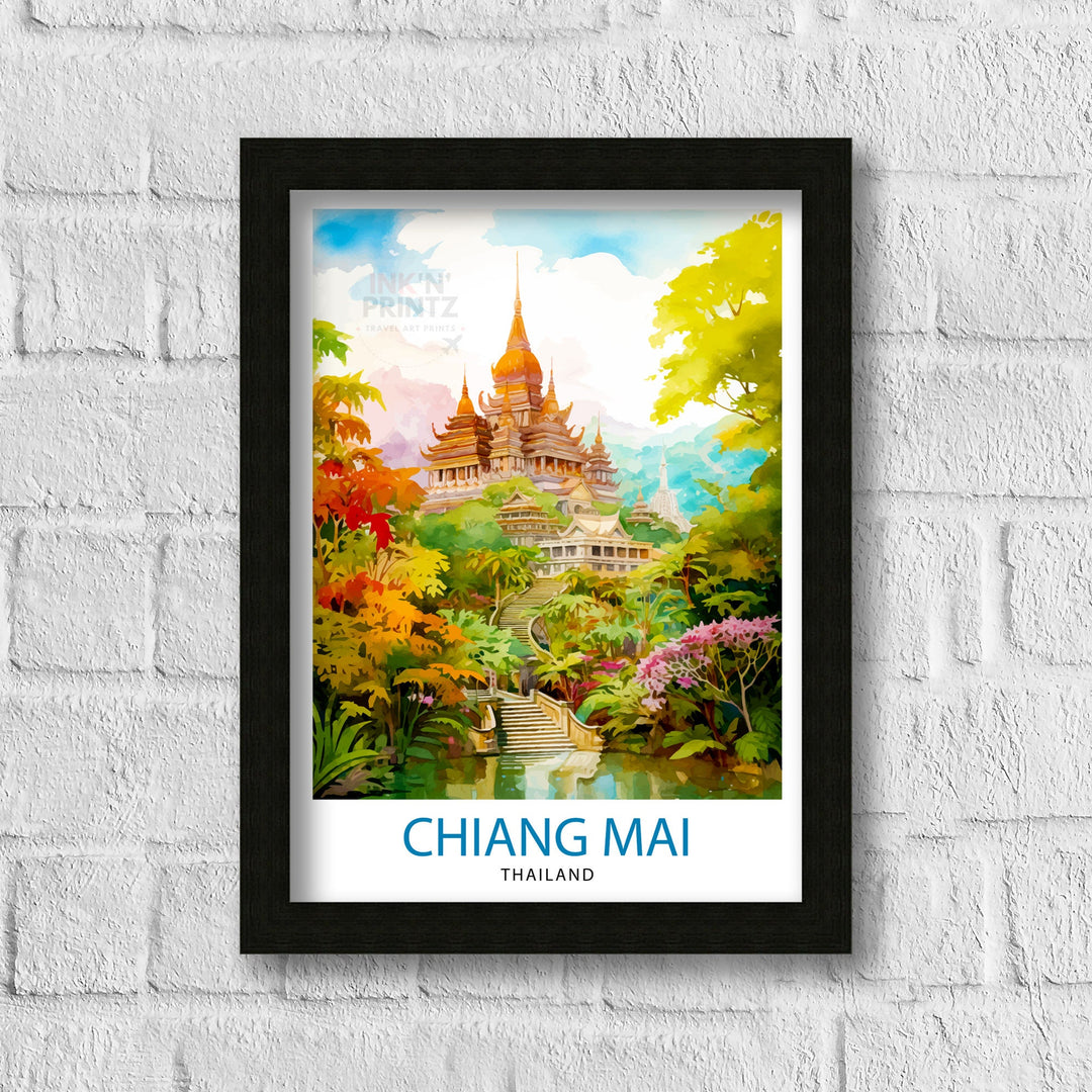 Chiang Mai Thailand Travel Poster Chiang Mai