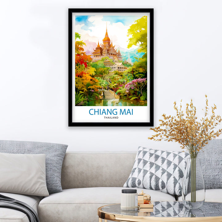 Chiang Mai Thailand Travel Poster Chiang Mai