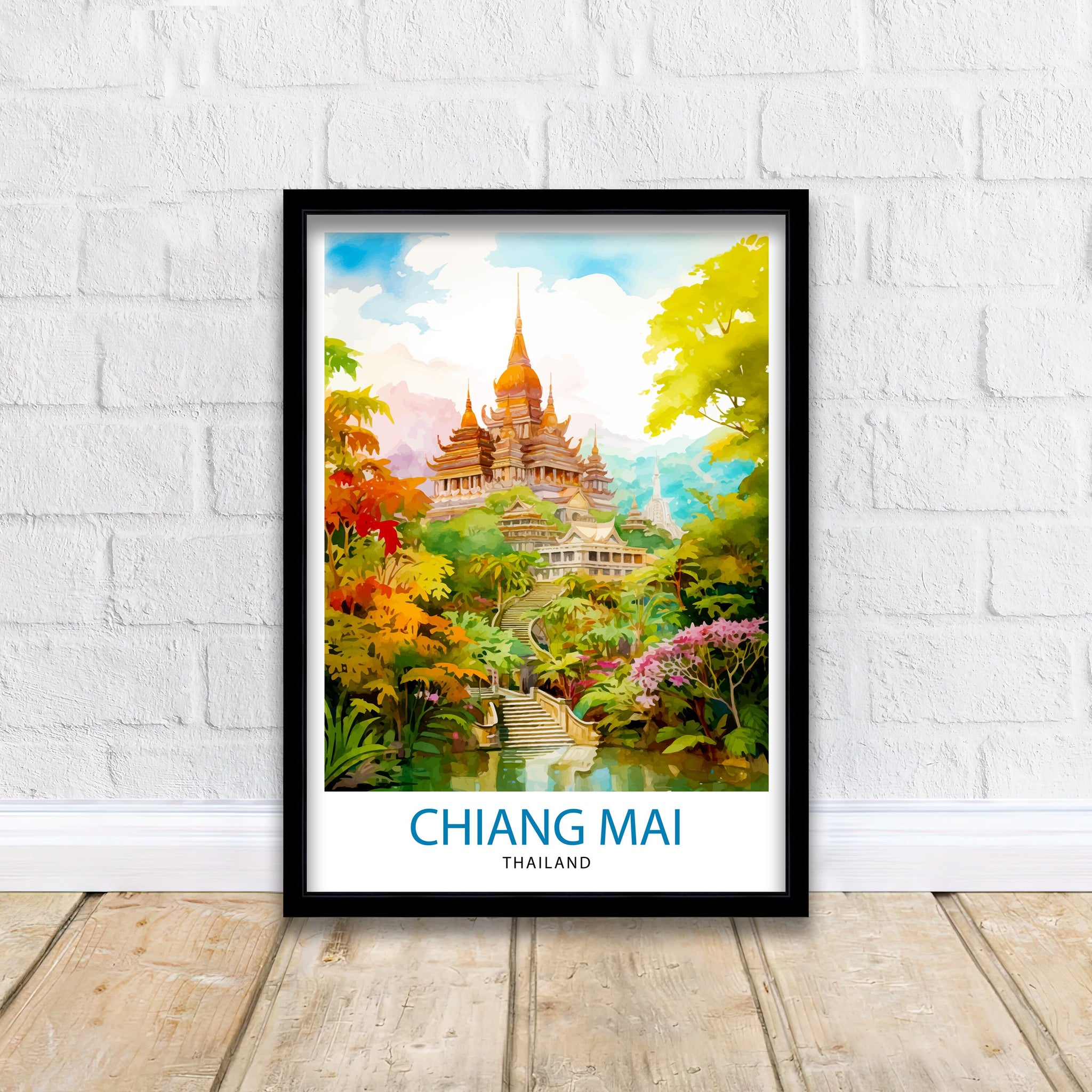 Chiang Mai Thailand Travel Print Chiang Mai Wall Decor Chiang Mai Poster Thailand Travel Prints Chiang Mai Art Print Chiang Mai Illustration