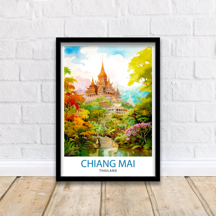 Chiang Mai Thailand Travel Poster Chiang Mai