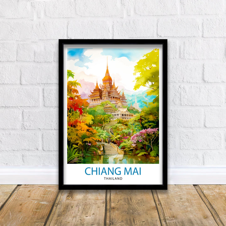 Chiang Mai Thailand Travel Poster Chiang Mai