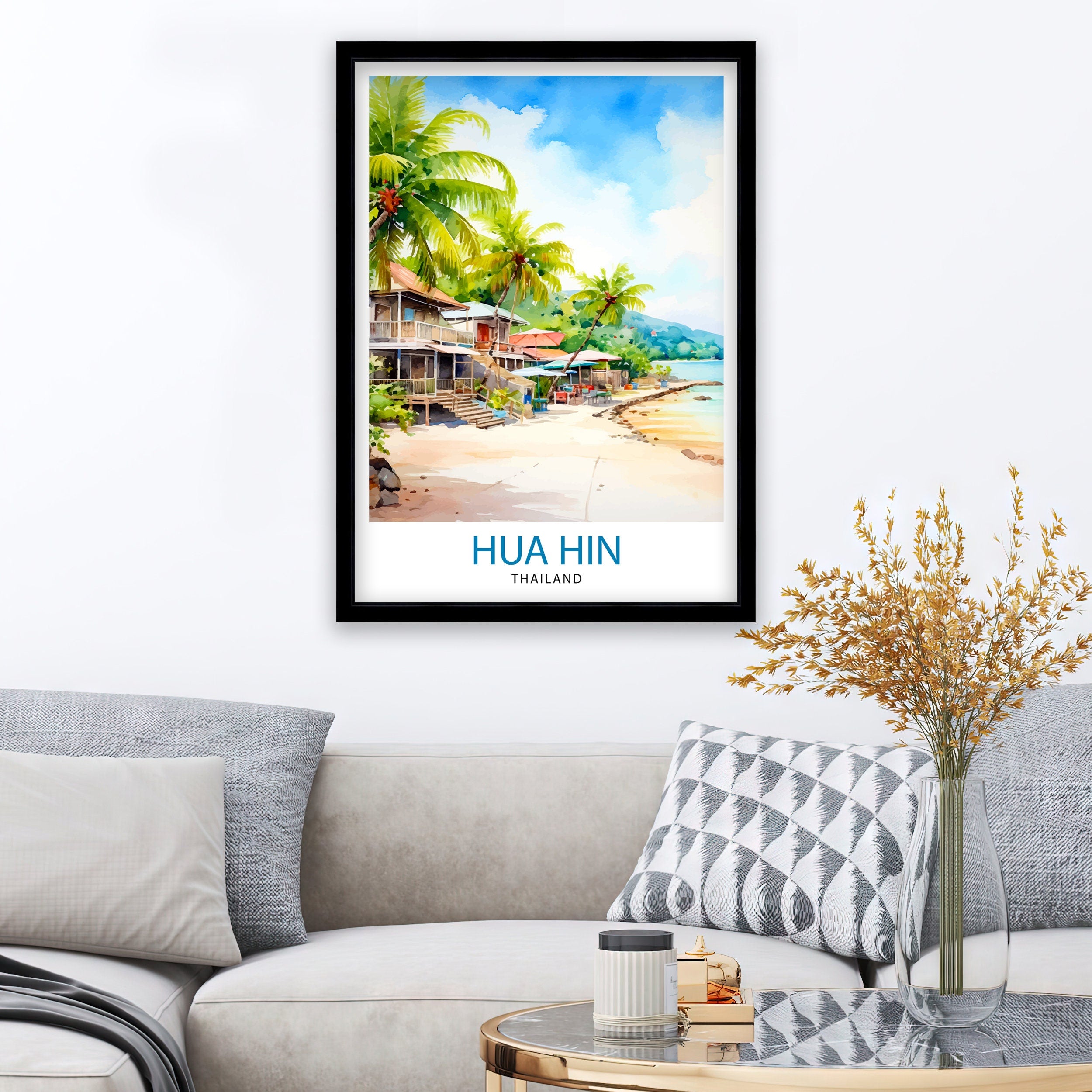 Hua Hin Thailand Travel Print Hua Hin Wall Decor Hua Hin Poster Thailand Travel Prints Hua Hin Art Print Hua Hin Illustration Hua Hin Wall