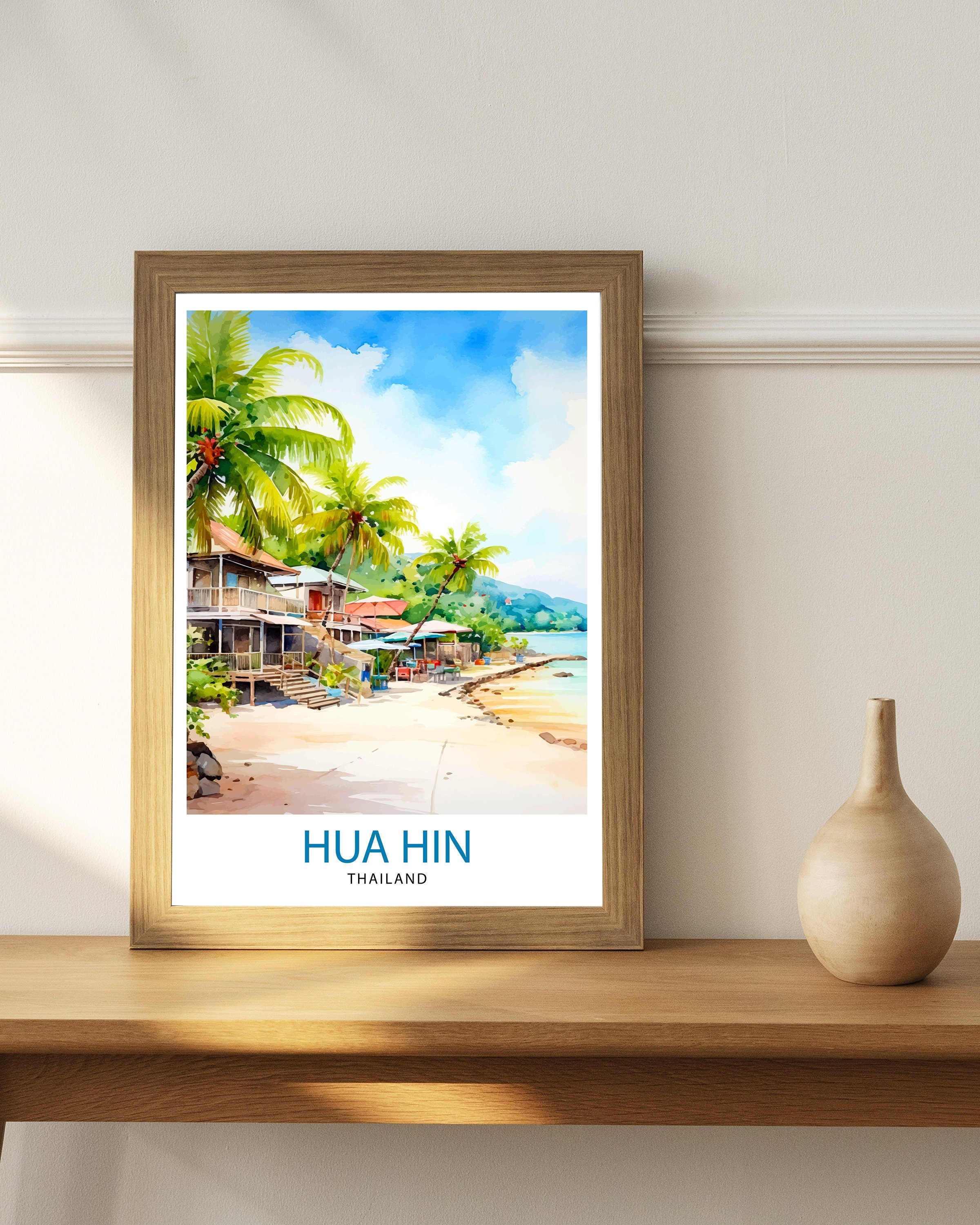 Hua Hin Thailand Travel Print Hua Hin Wall Decor Hua Hin Poster Thailand Travel Prints Hua Hin Art Print Hua Hin Illustration Hua Hin Wall
