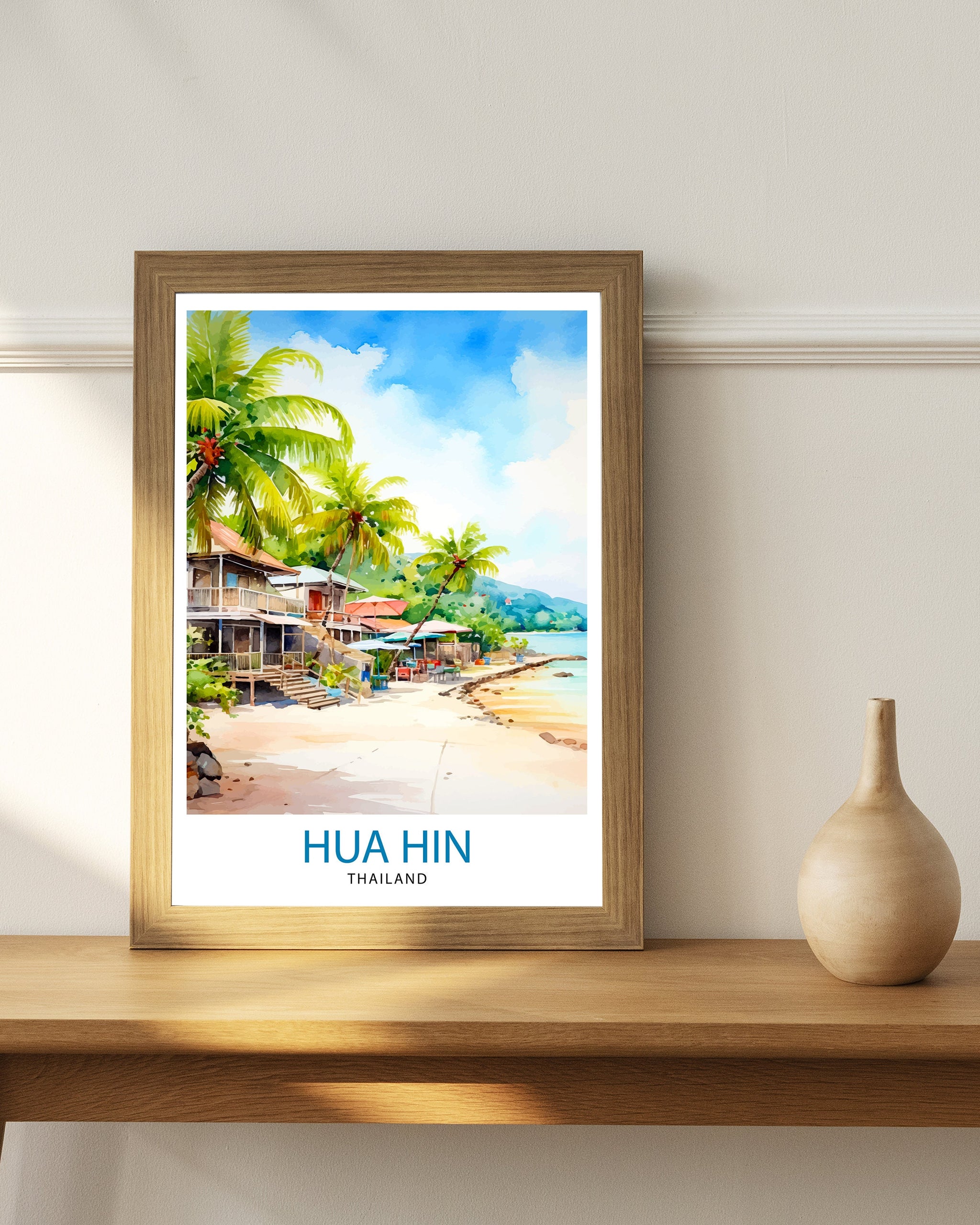 Hua Hin Thailand Travel Print Hua Hin Wall Decor Hua Hin Poster Thailand Travel Prints Hua Hin Art Print Hua Hin Illustration Hua Hin Wall