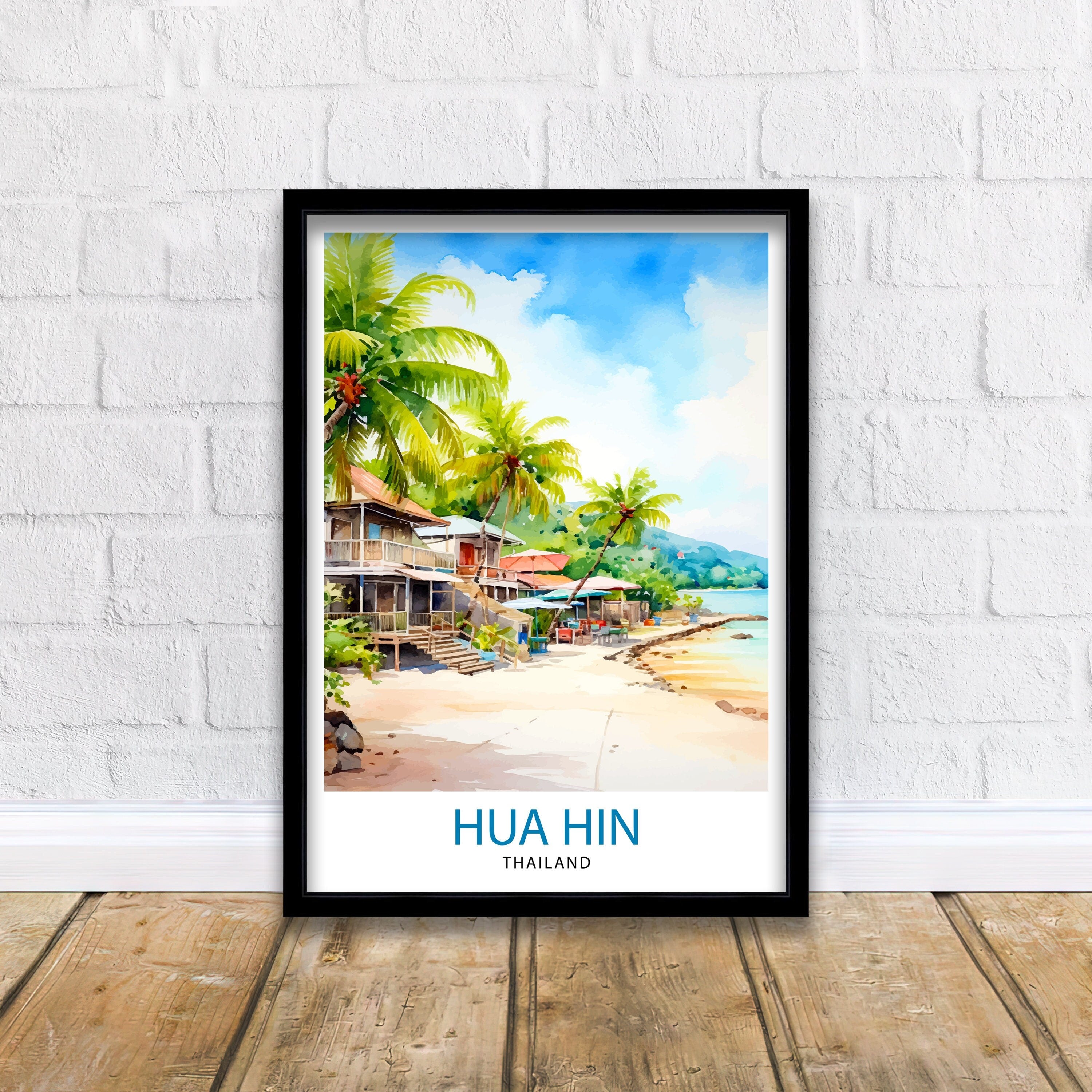 Hua Hin Thailand Travel Print Hua Hin Wall Decor Hua Hin Poster Thailand Travel Prints Hua Hin Art Print Hua Hin Illustration Hua Hin Wall